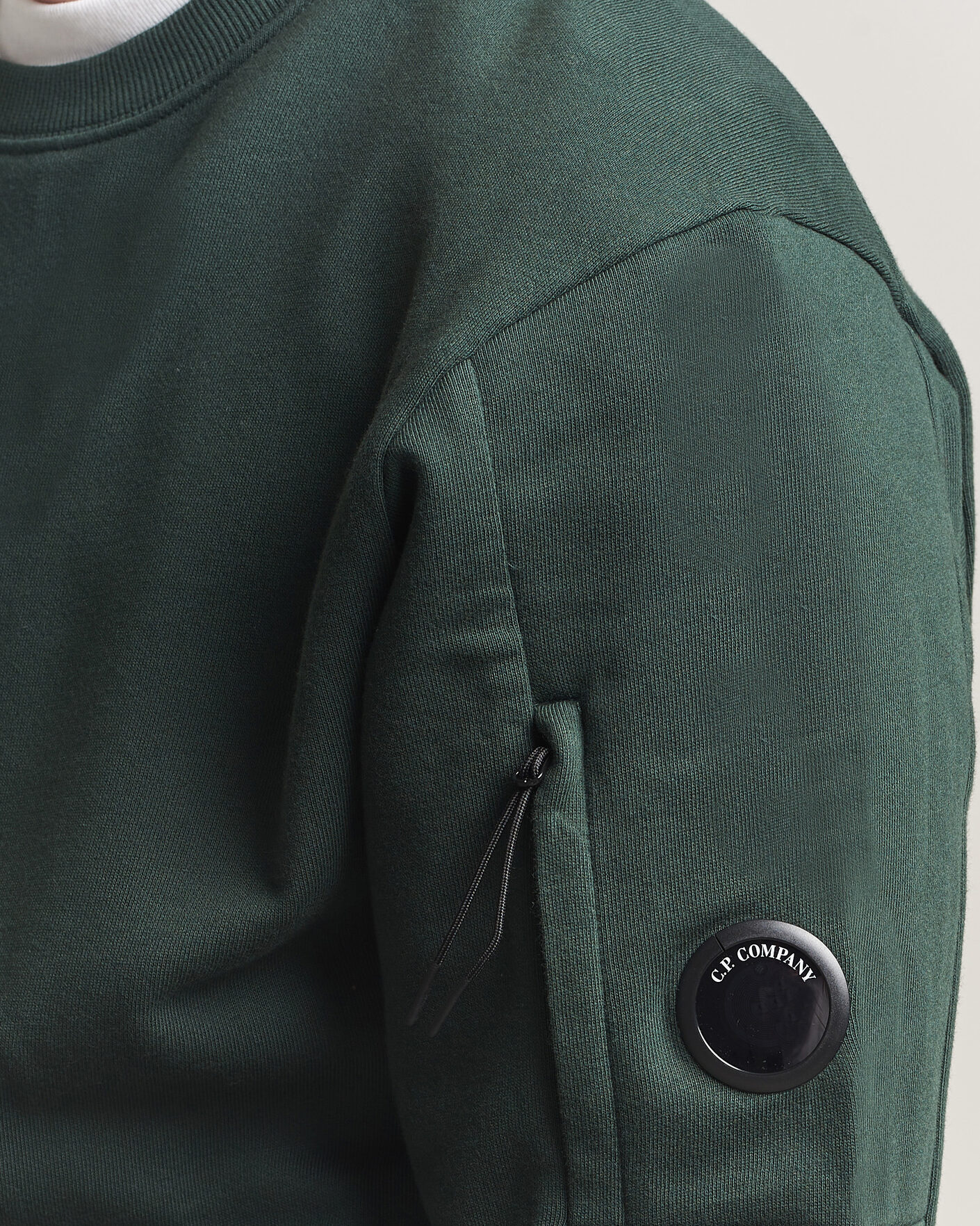C.P. Company Diagonal Raised Fleece Lens Sweatshirt Emerald Green