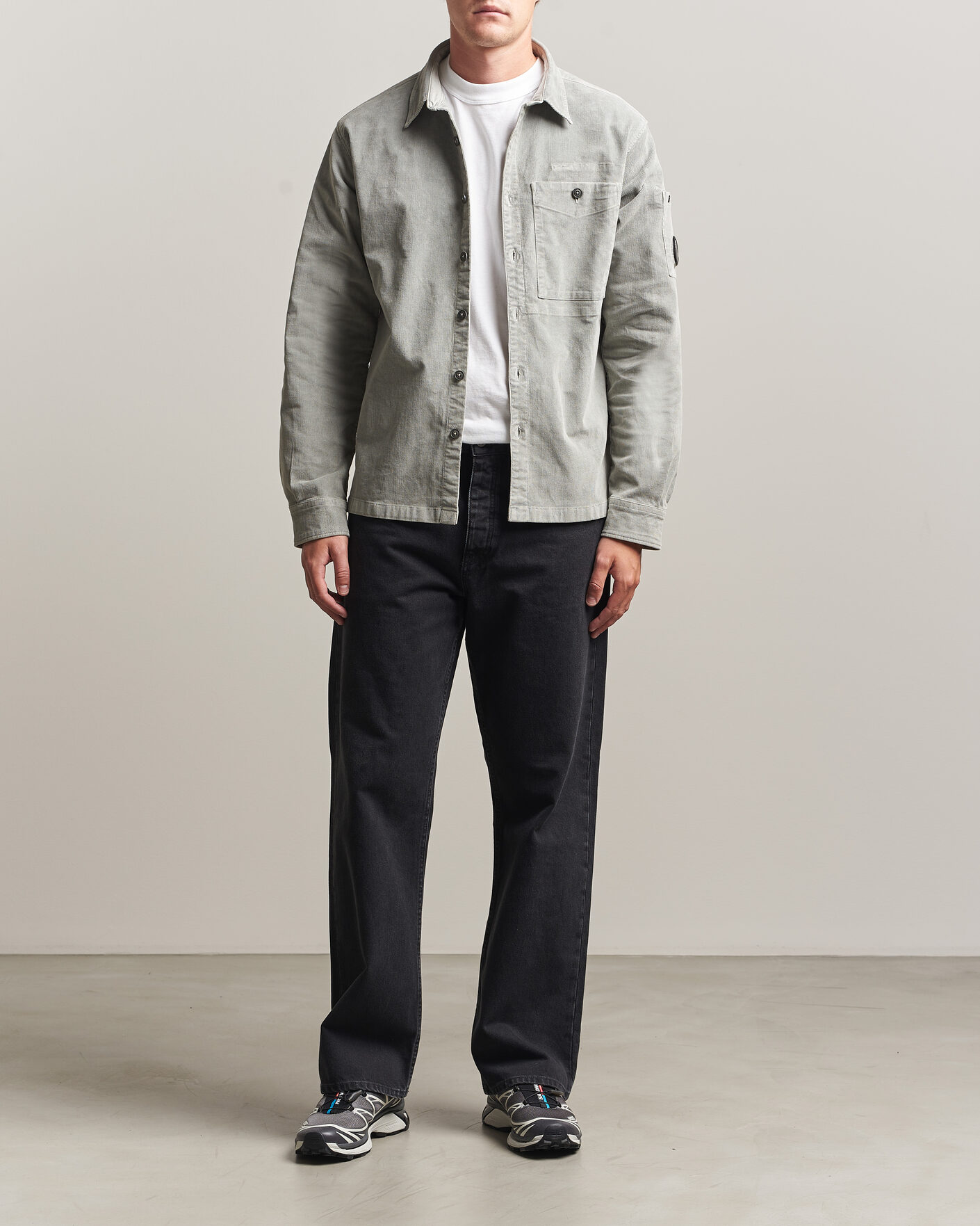 Men | Shirts | C.P. Company | Corduroy Lens Overshirt Light Grey
