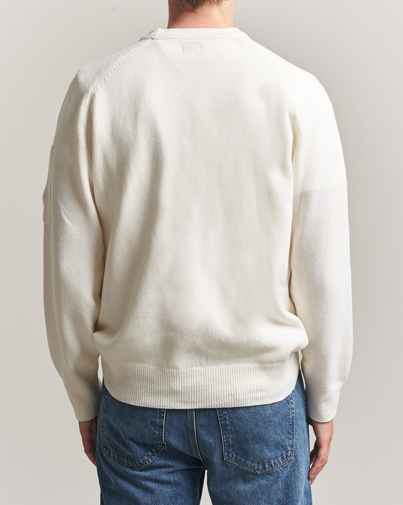 Men | Sweaters & Knitwear | C.P. Company | Knitted Lambswool Crew Neck White