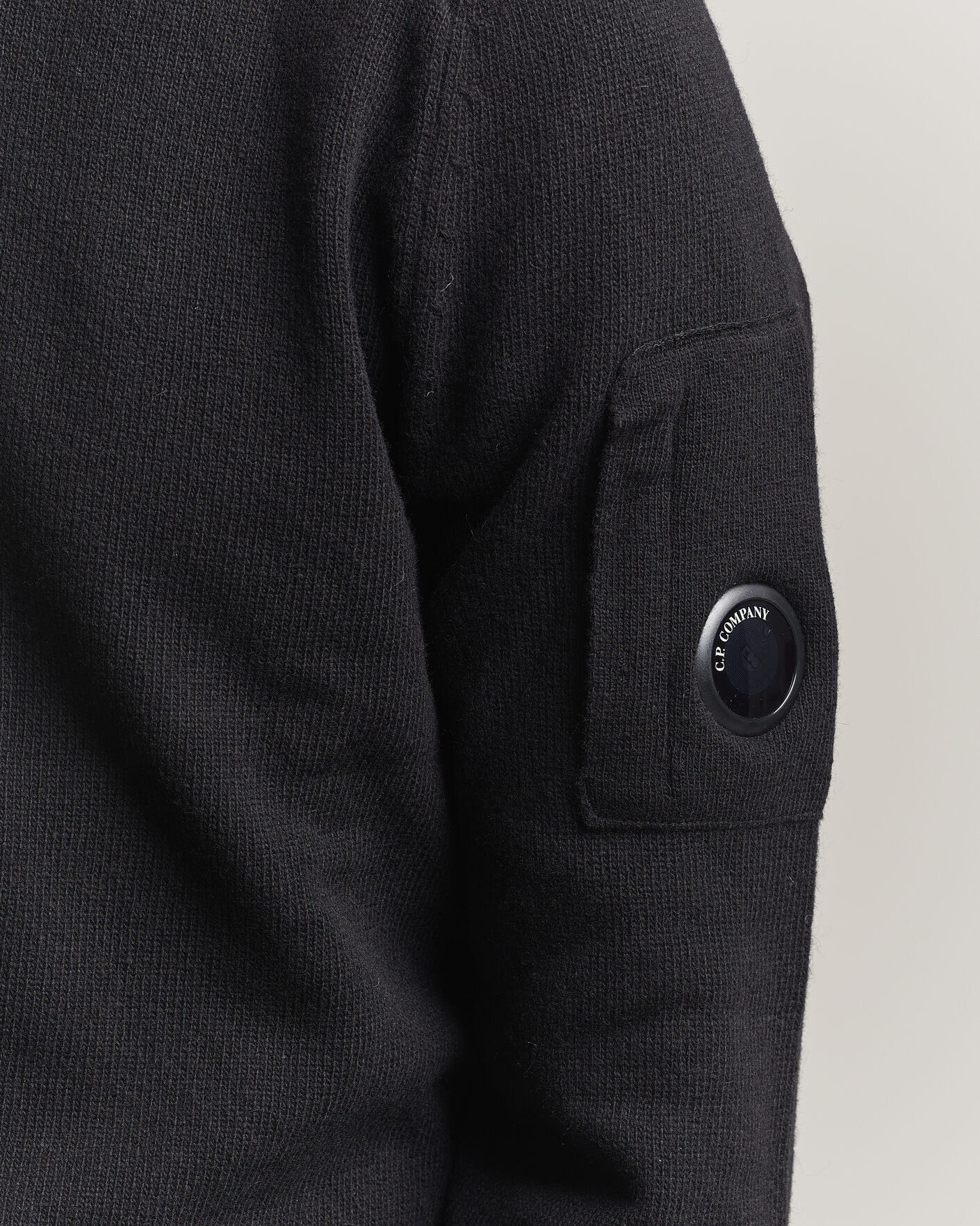 Men | Sweaters & Knitwear | C.P. Company | Knitted Lambswool Crew Neck Black