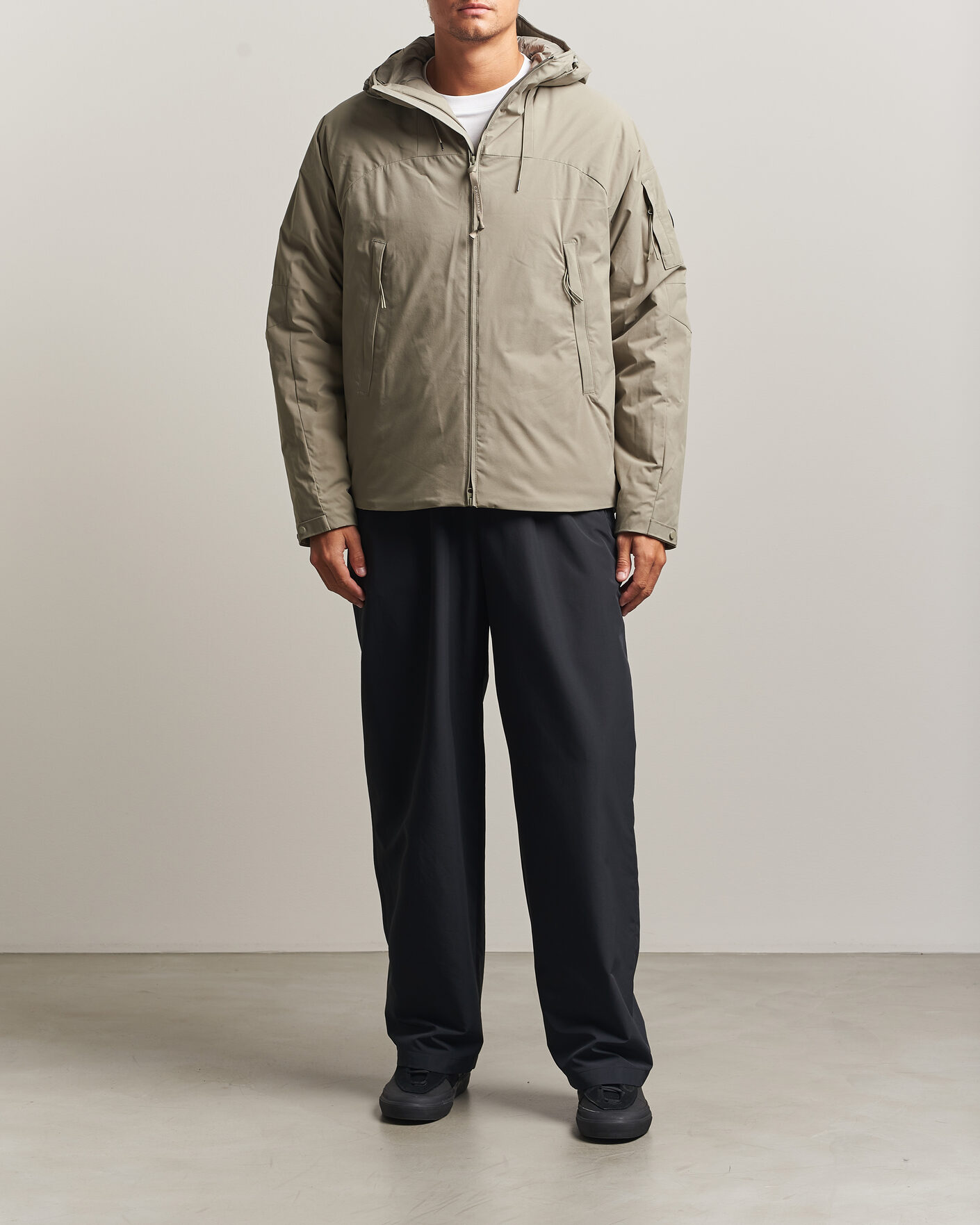 Men | Coats & Jackets | C.P. Company | Pro-Tek Lightweight Padded Hood Jacket Light Grey
