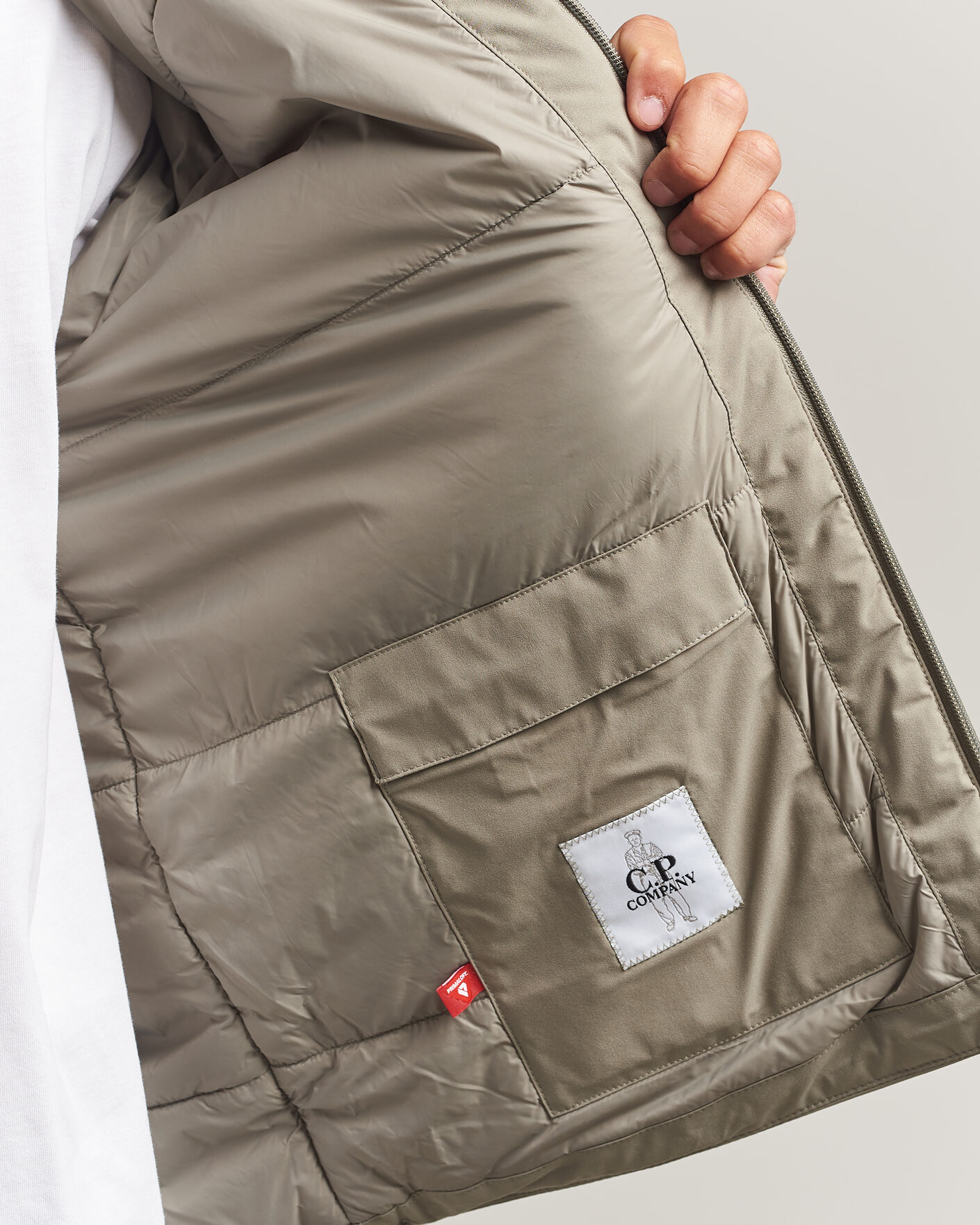 Men | Coats & Jackets | C.P. Company | Pro-Tek Lightweight Padded Hood Jacket Light Grey