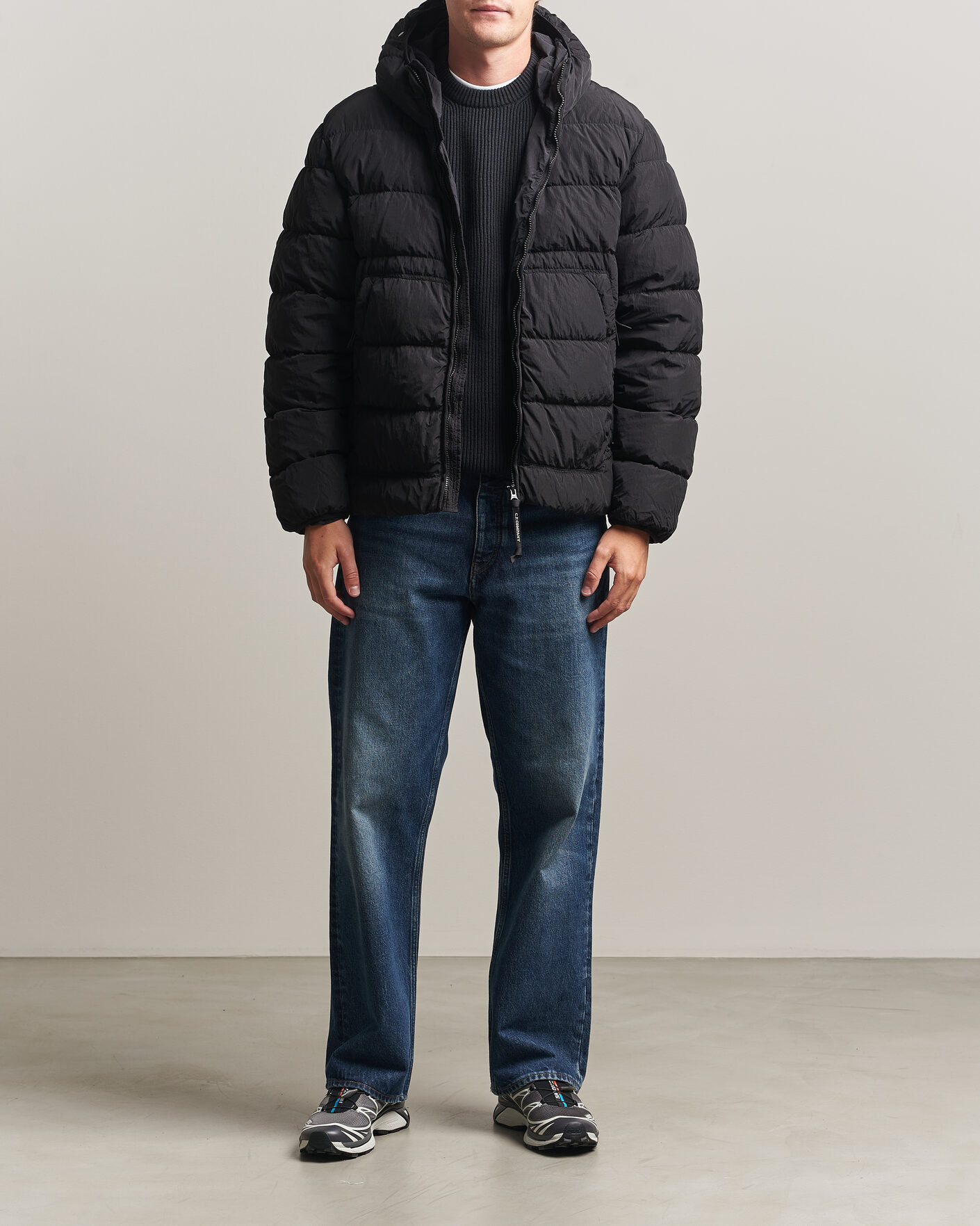 C.P. Company Chrome-R Goggle Down Jacket Black at CareOfCarl.com