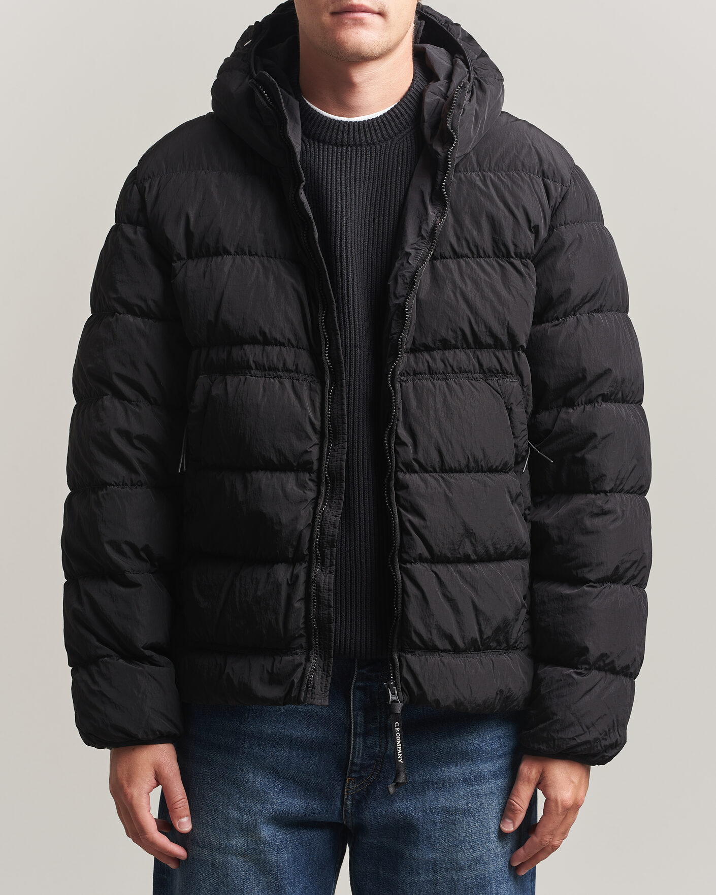 C.P. Company Chrome-R Goggle Down Jacket Black at CareOfCarl.com