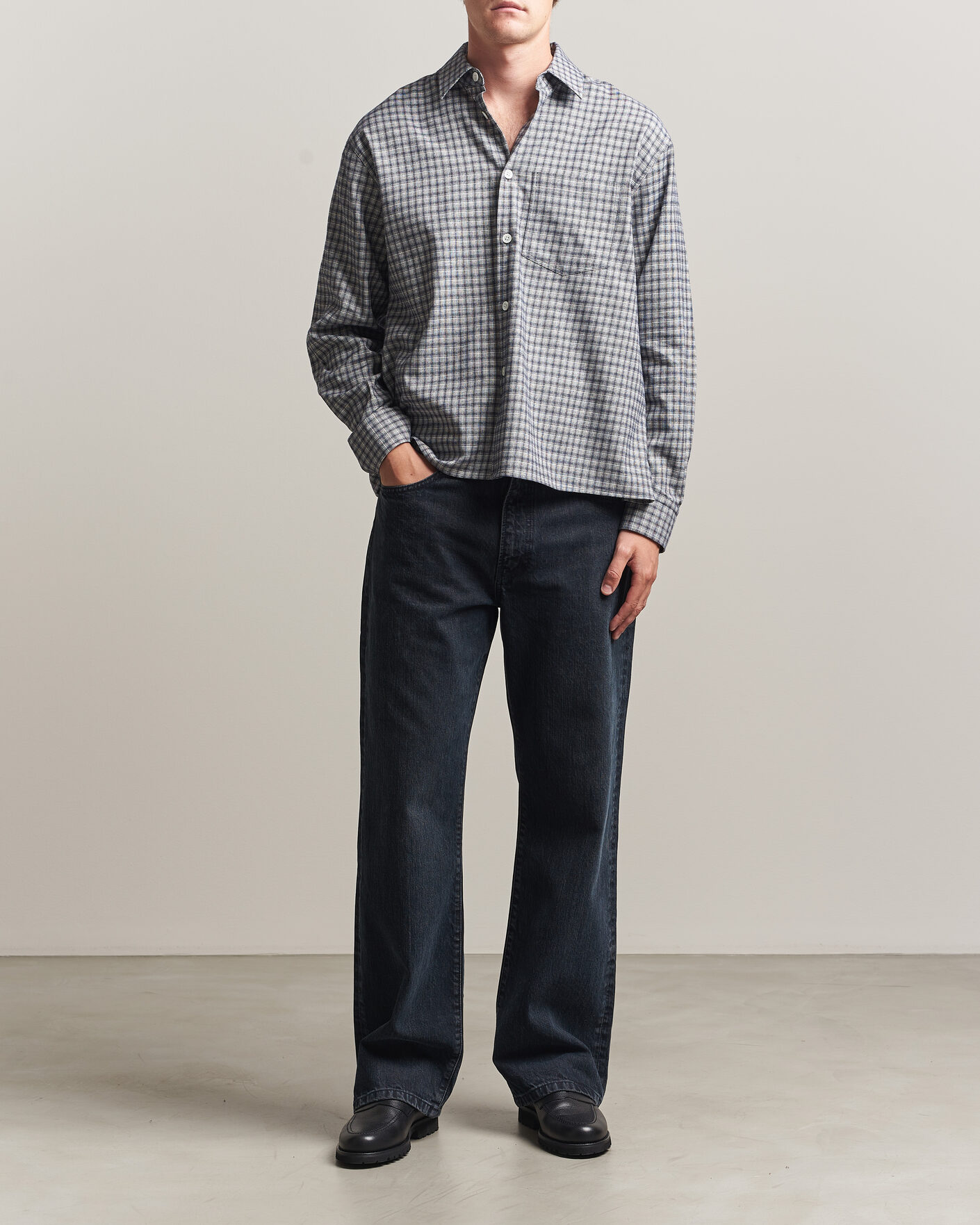 Men | Shirts | Jeanerica | Juan Checked Flannel Shirt Blue