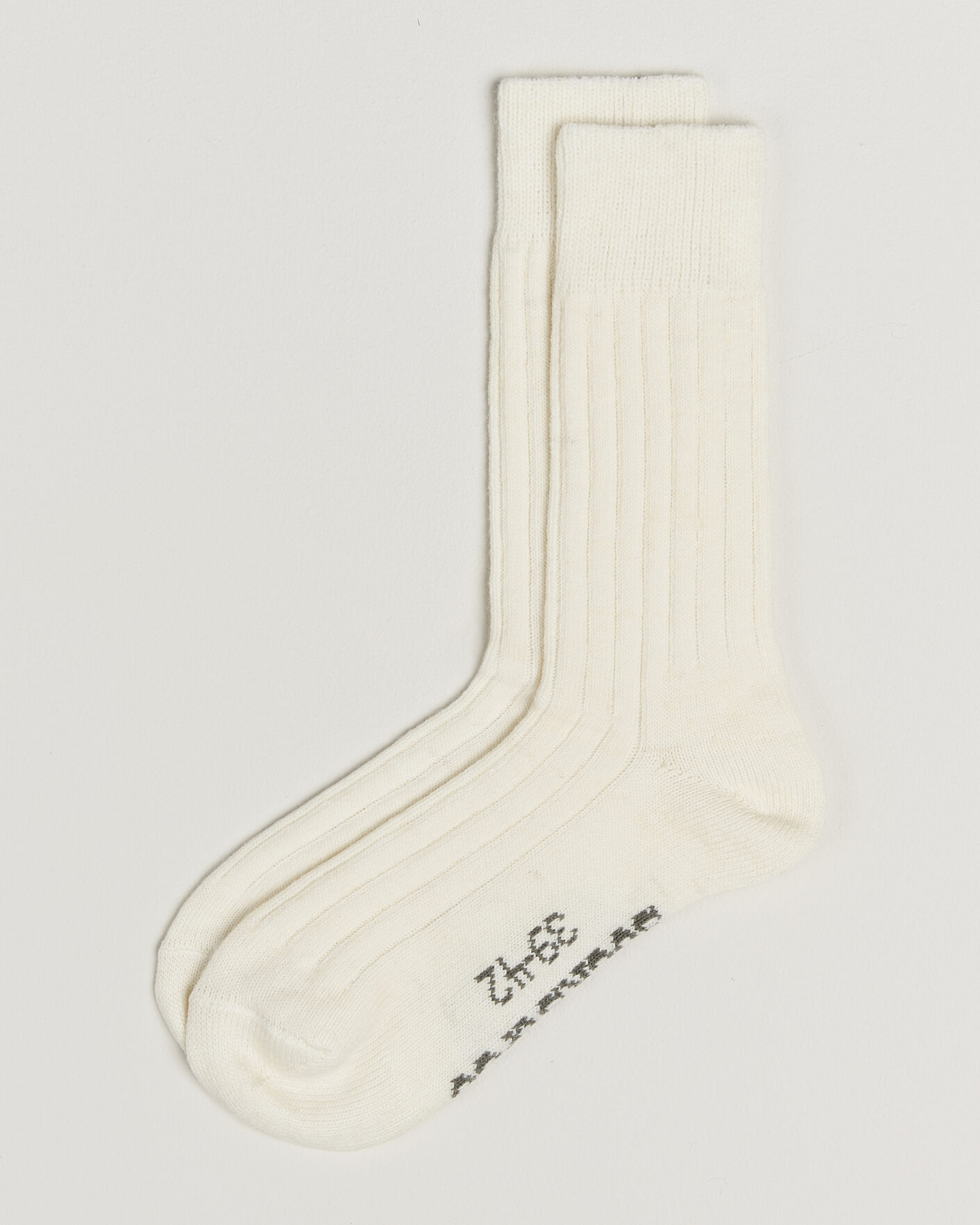 Men | Underwear & Socks | Alpacasocks & Co | 2-Pack Ribbed Alpacka Wool Socks Off White