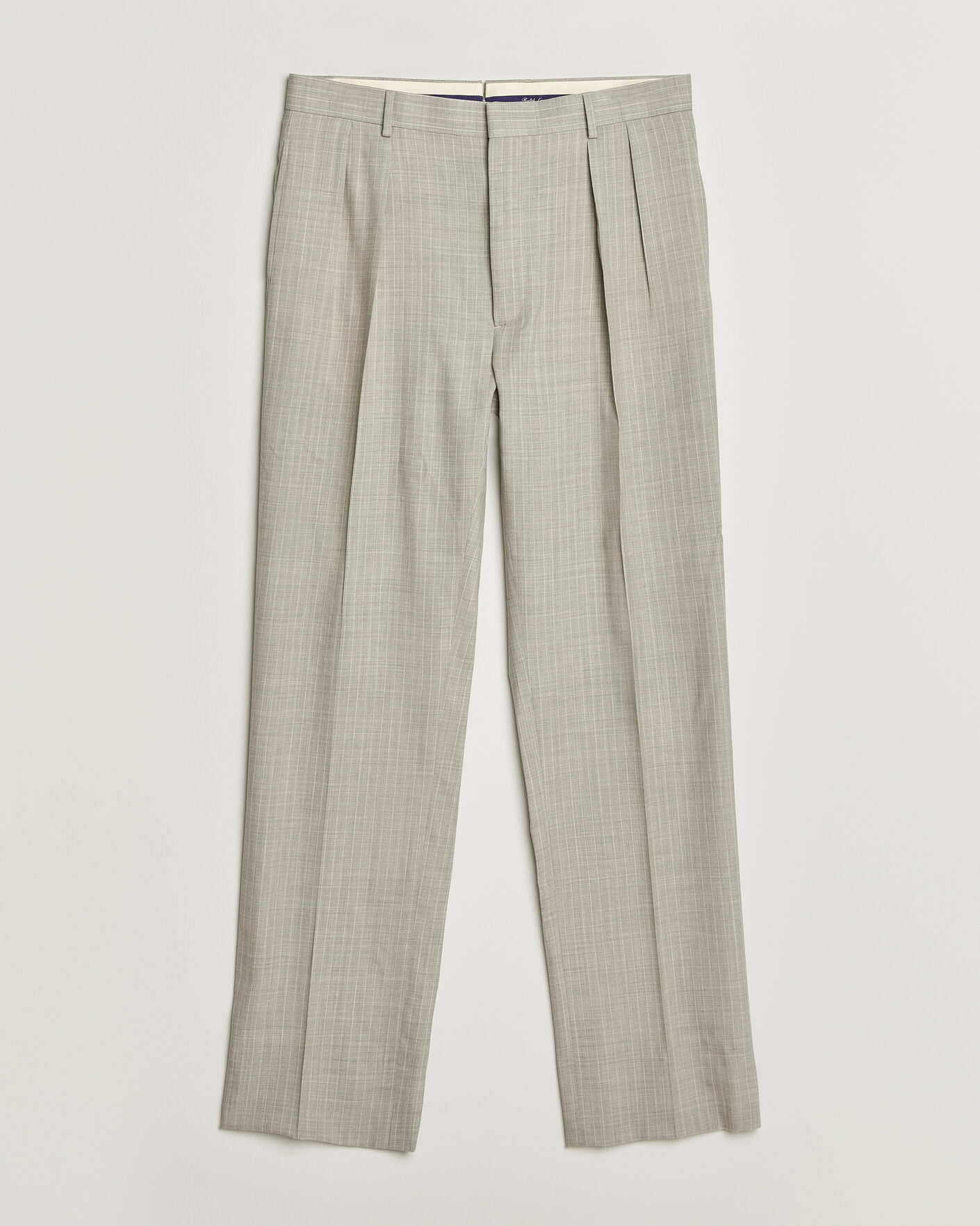 Ralph Lauren Purple Label Glenn Pinstriped Pleated Wool Trousers