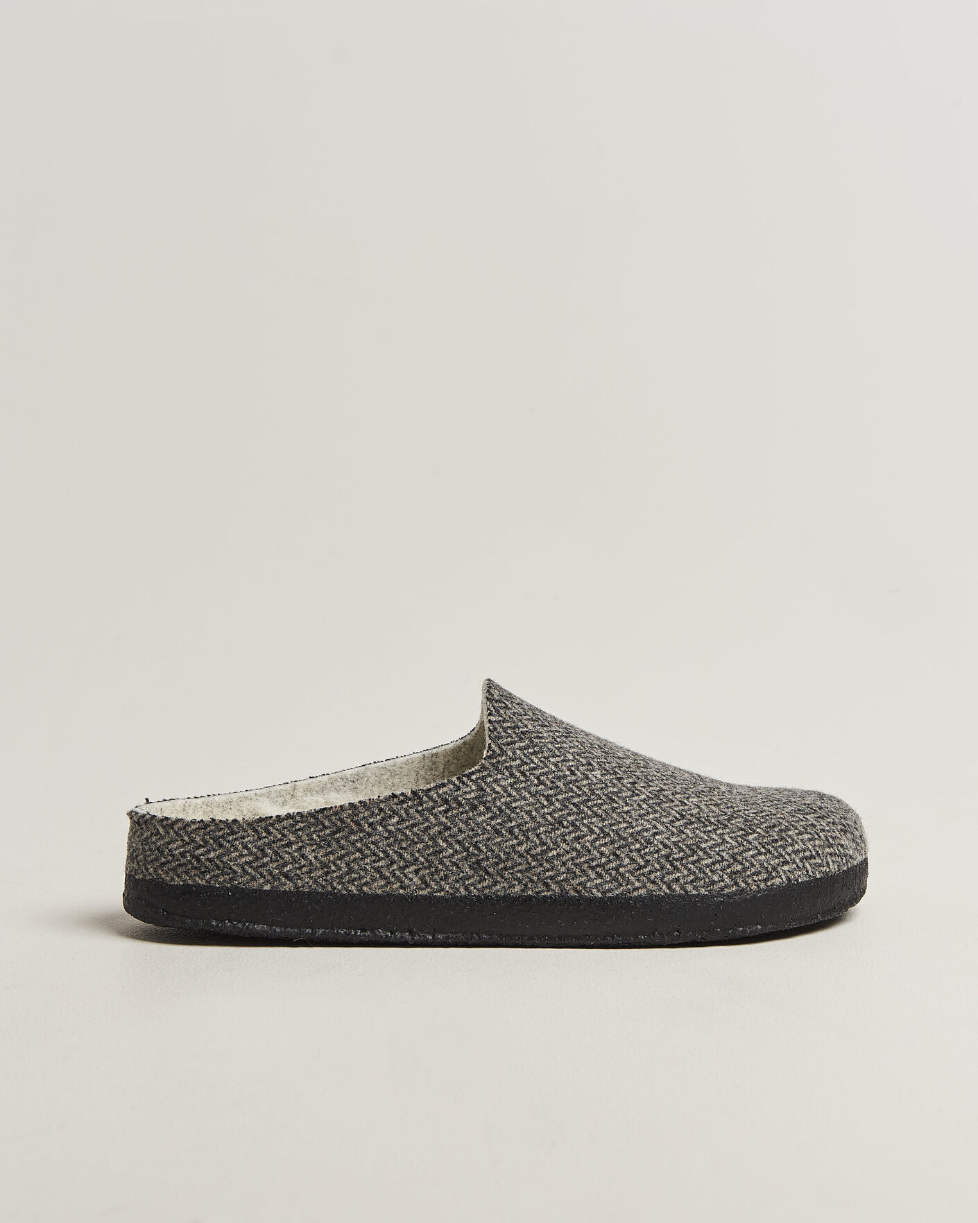 Men | Sandals & Slides | BIRKENSTOCK | Amsterdam Wrapped Dip Shearling Dark Grey Herringbone