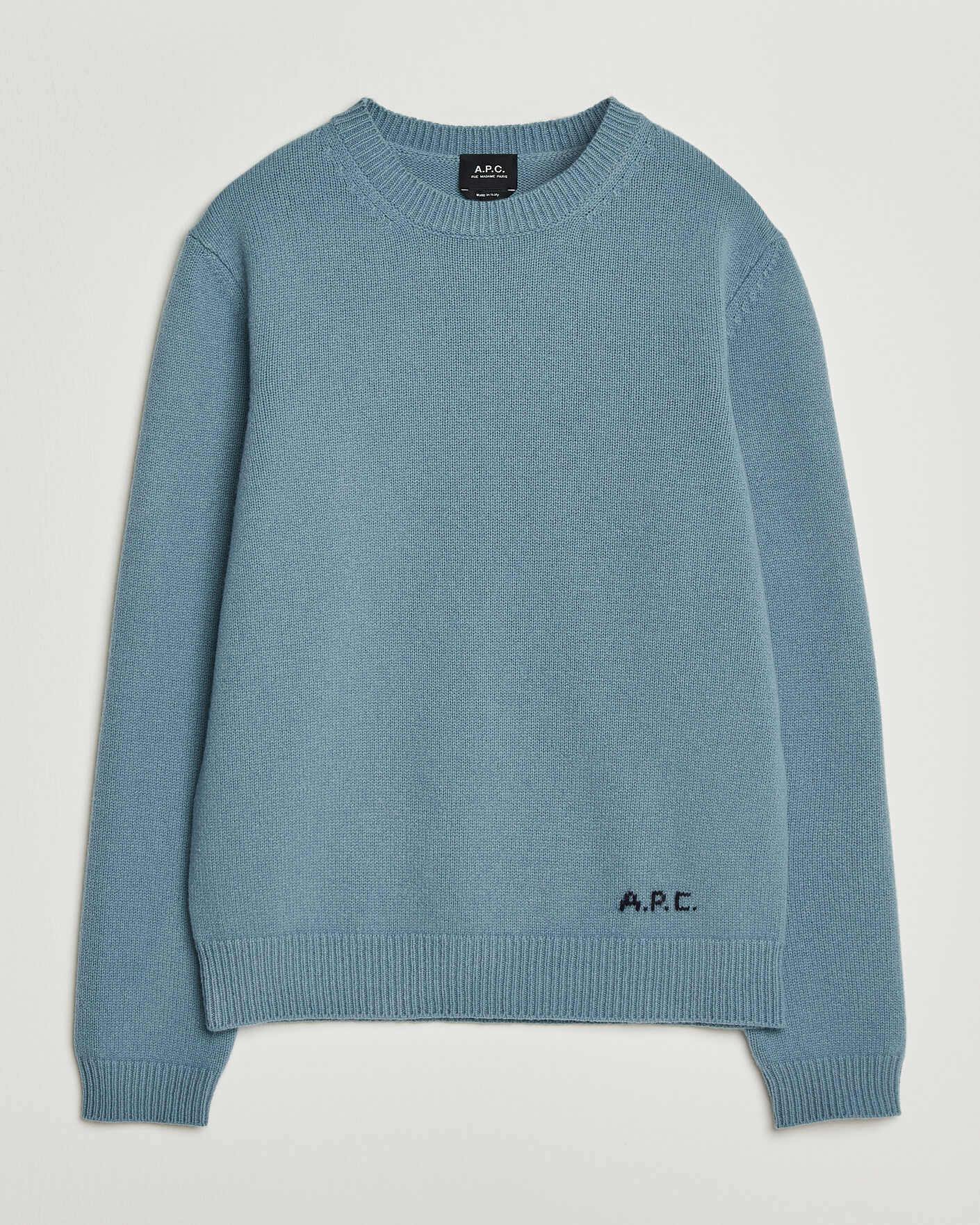 Men | Sweaters & Knitwear | A.P.C. | Edmond Wool Knitted Sweater Light Blue Melange