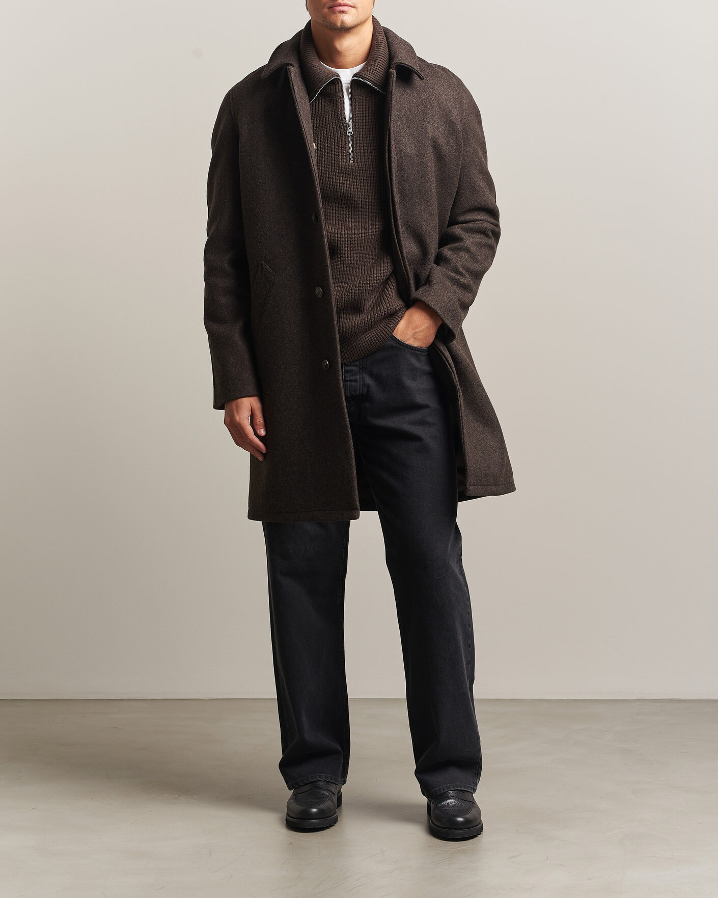 Men | Coats & Jackets | A.P.C. | Auster Wool Coat Maroon Melange