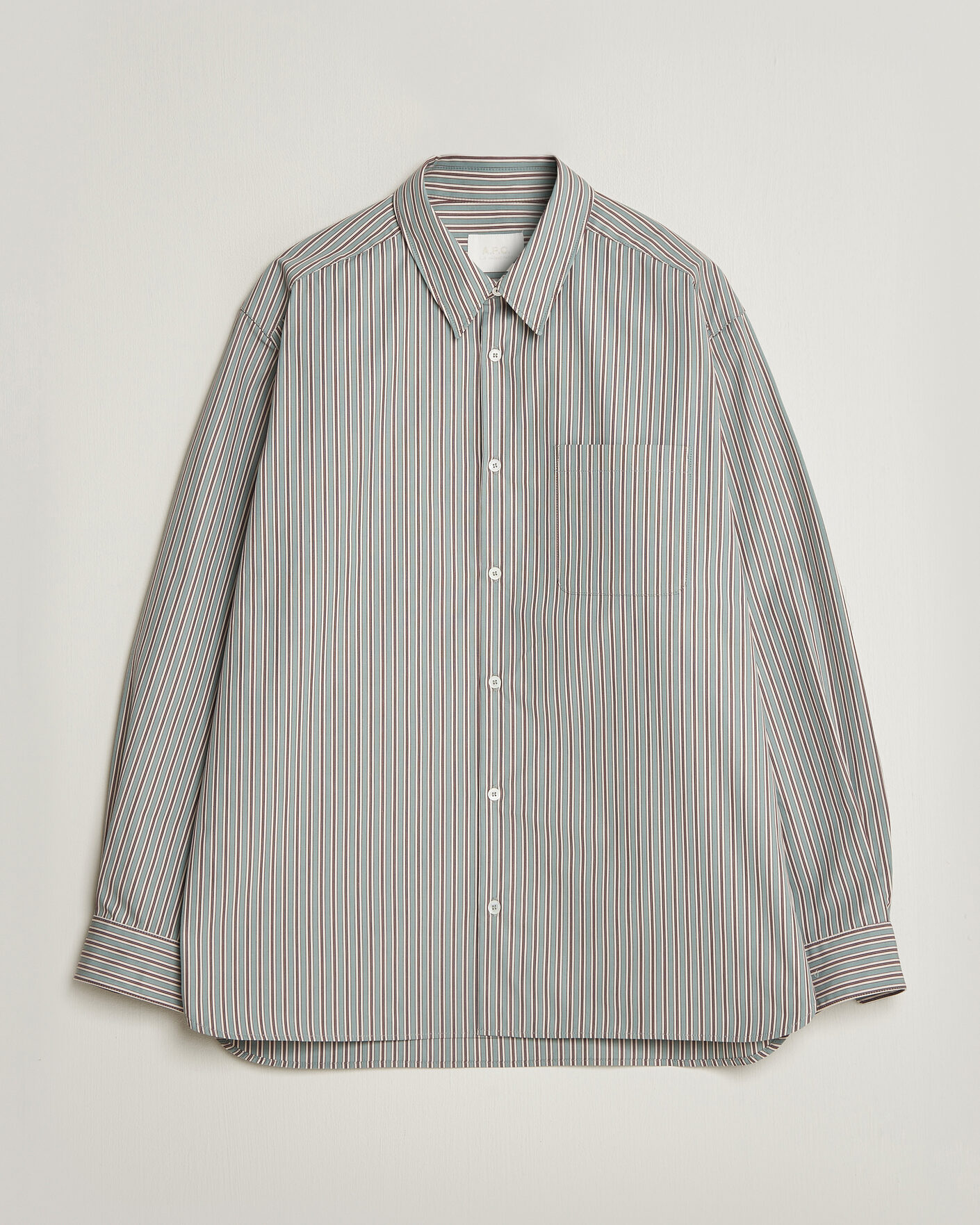 Men | Shirts | A.P.C. | Malo Cotton Striped Shirt Almond Green