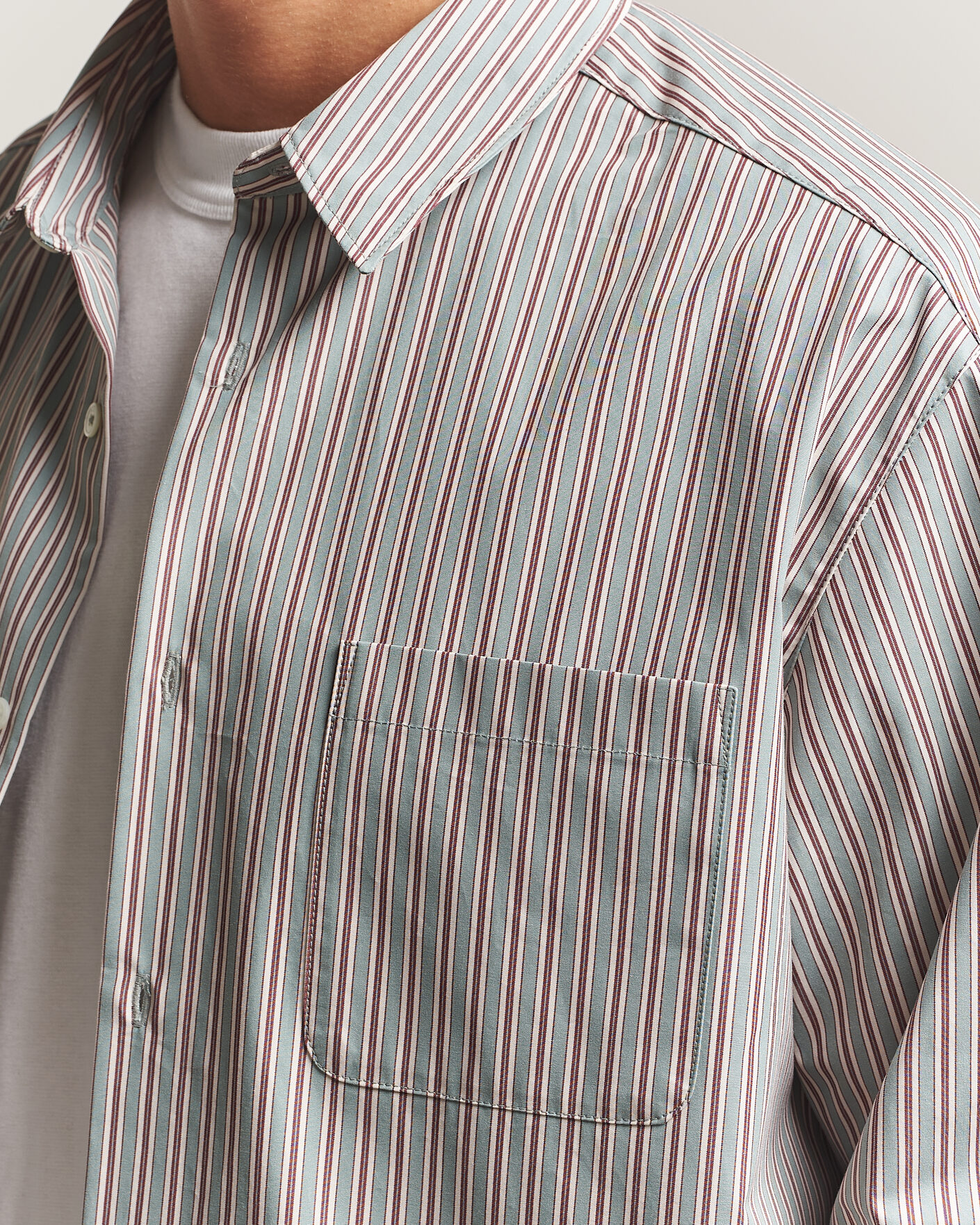 Men | Shirts | A.P.C. | Malo Cotton Striped Shirt Almond Green