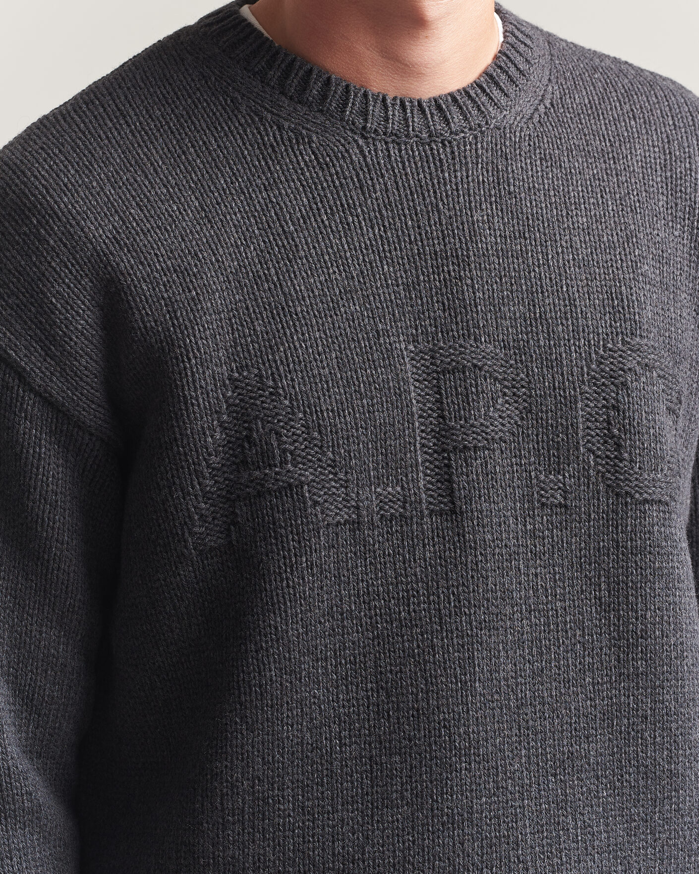 Men | Sweaters & Knitwear | A.P.C. | George Wool Knitted Sweater Anthracite Melange