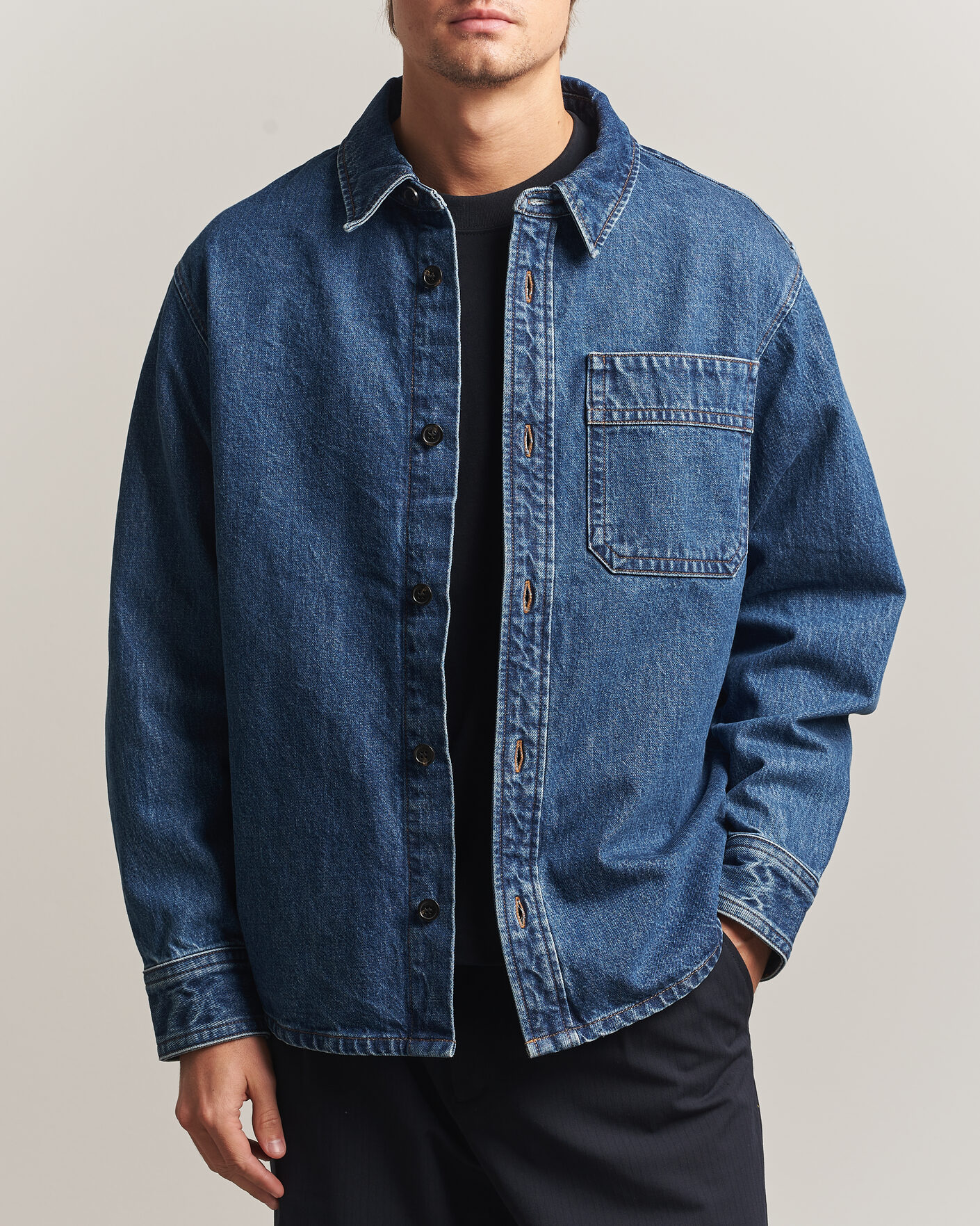 Men | Shirts | A.P.C. | Basile Denim Overshirt Washed Indigo
