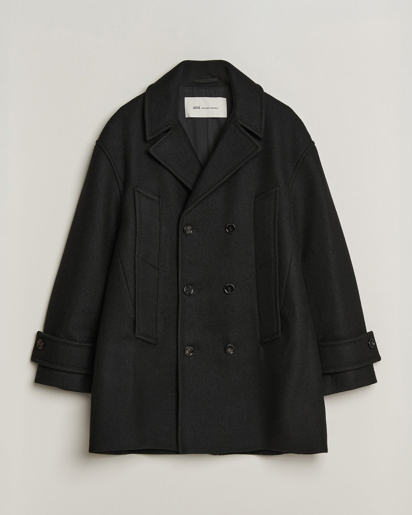 Men | Coats & Jackets | AMI | Wool Peacoat Black