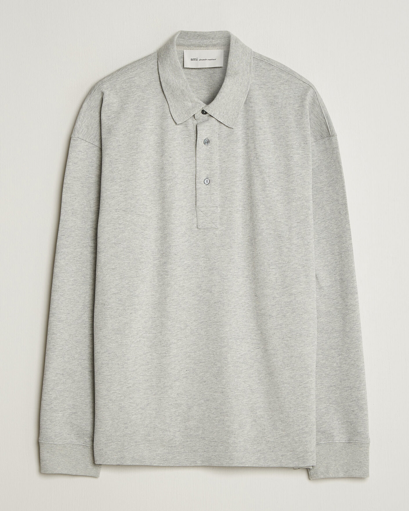 Men | Sweaters & Knitwear | AMI | Heritage Logo Rugger Light Grey Melange