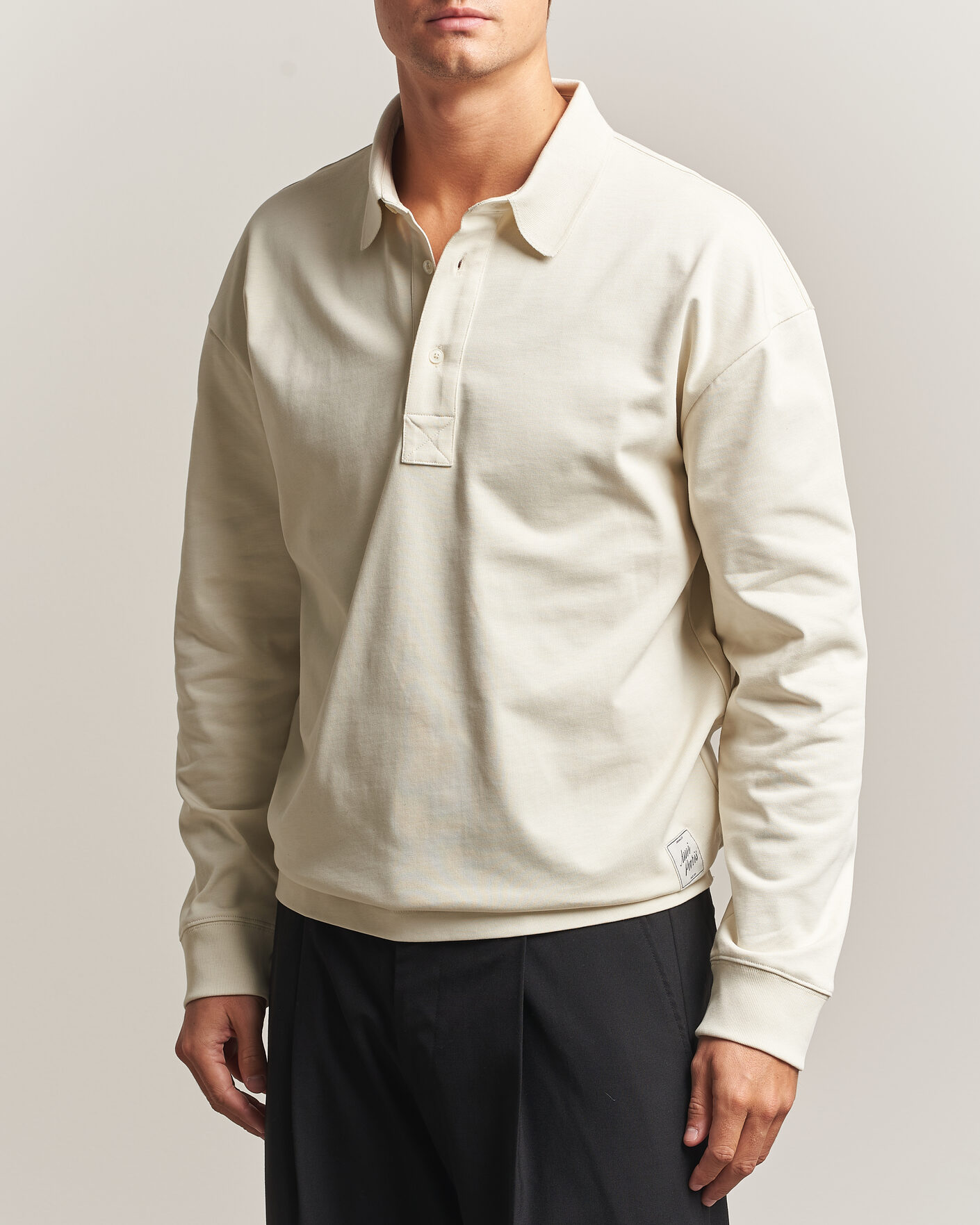 Men | Sweaters & Knitwear | AMI | Heritage Logo Rugger Ivory