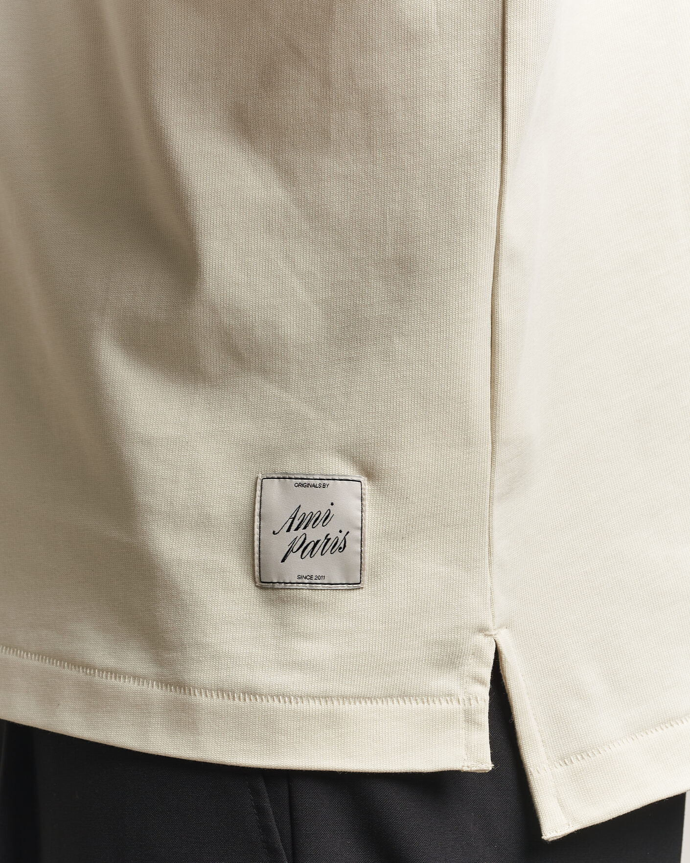 Men | Sweaters & Knitwear | AMI | Heritage Logo Rugger Ivory