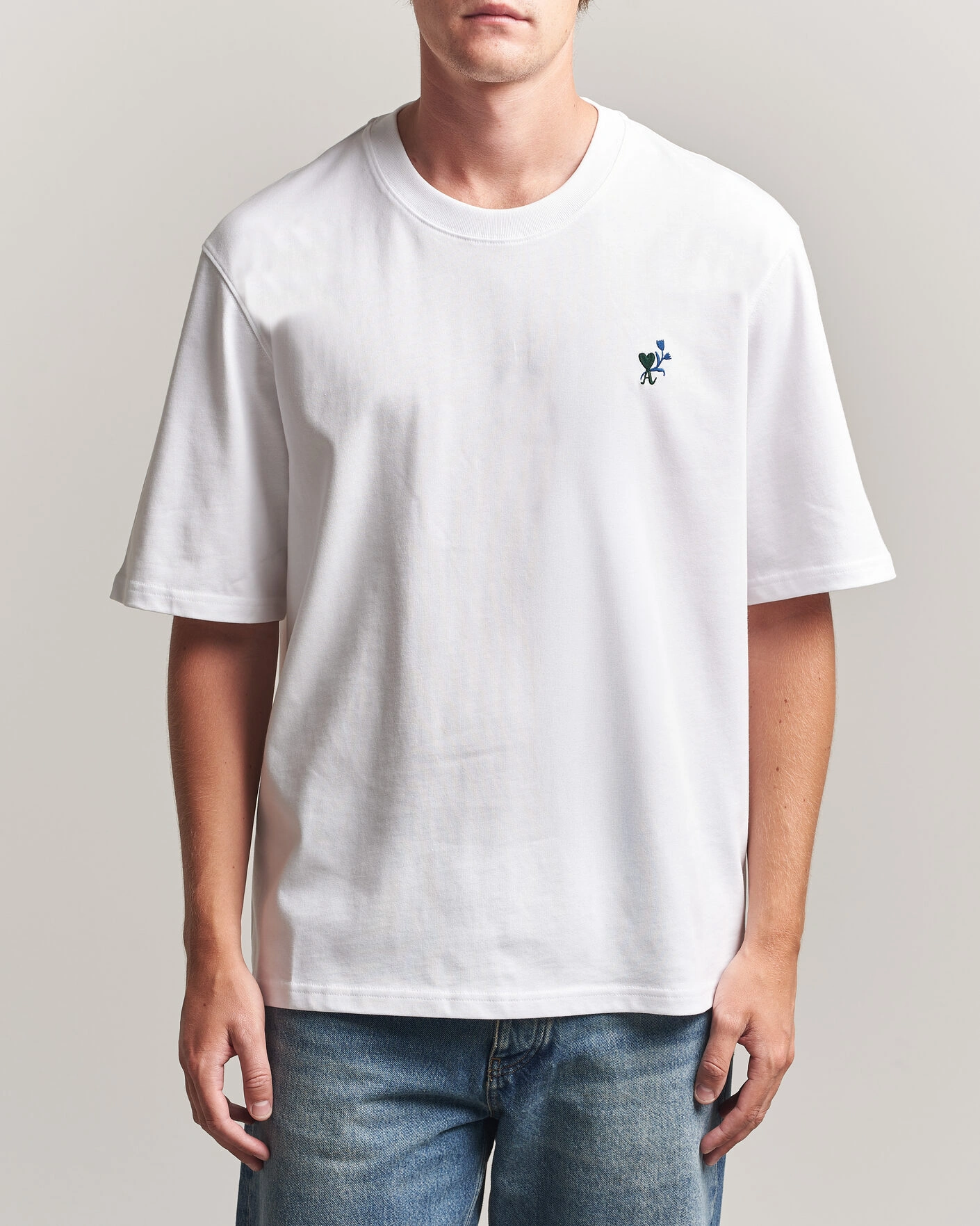 Men | T-Shirts | AMI | Tulip Logo T-Shirt White