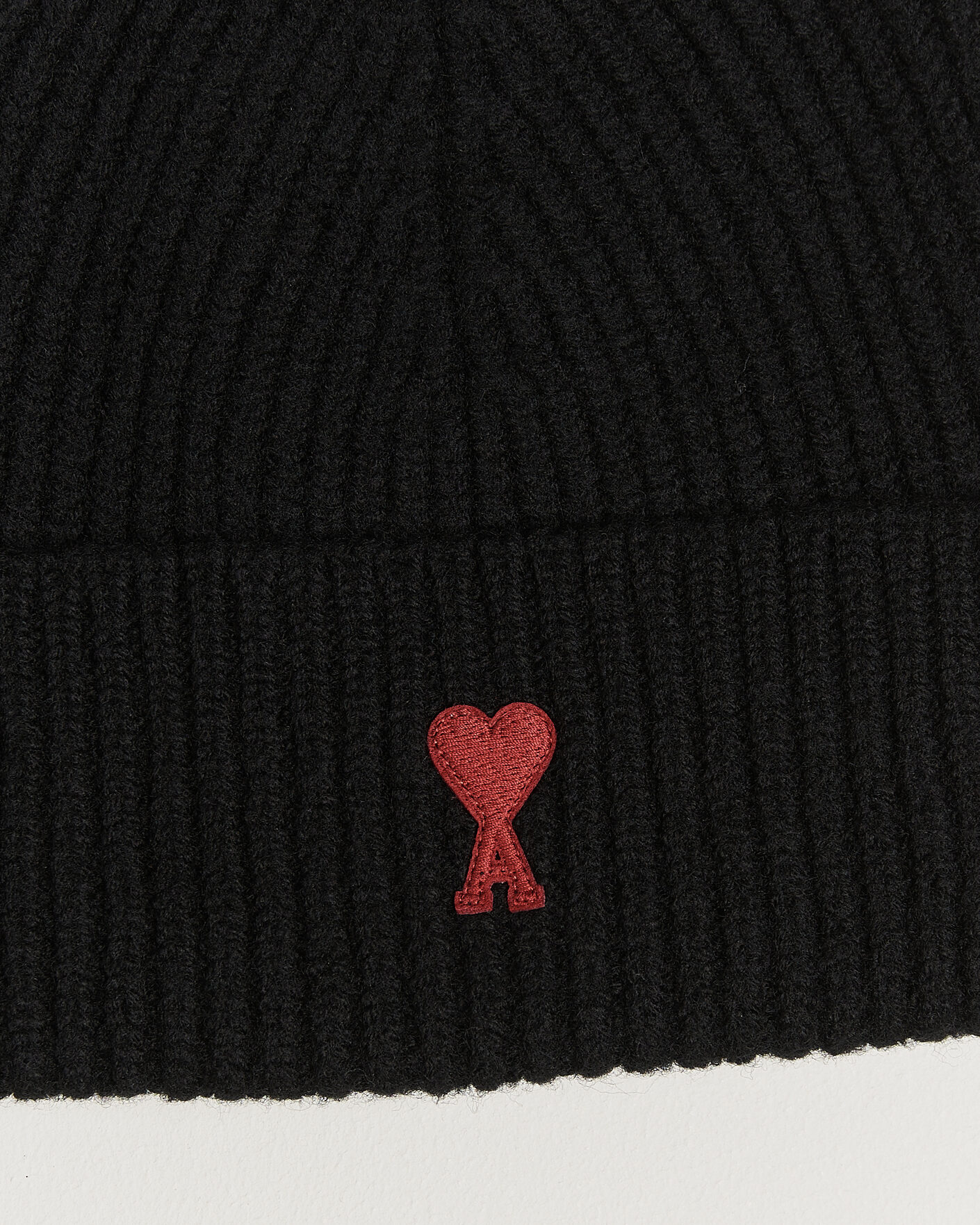 Men | Beanies | AMI | Heart Logo Beanie Black