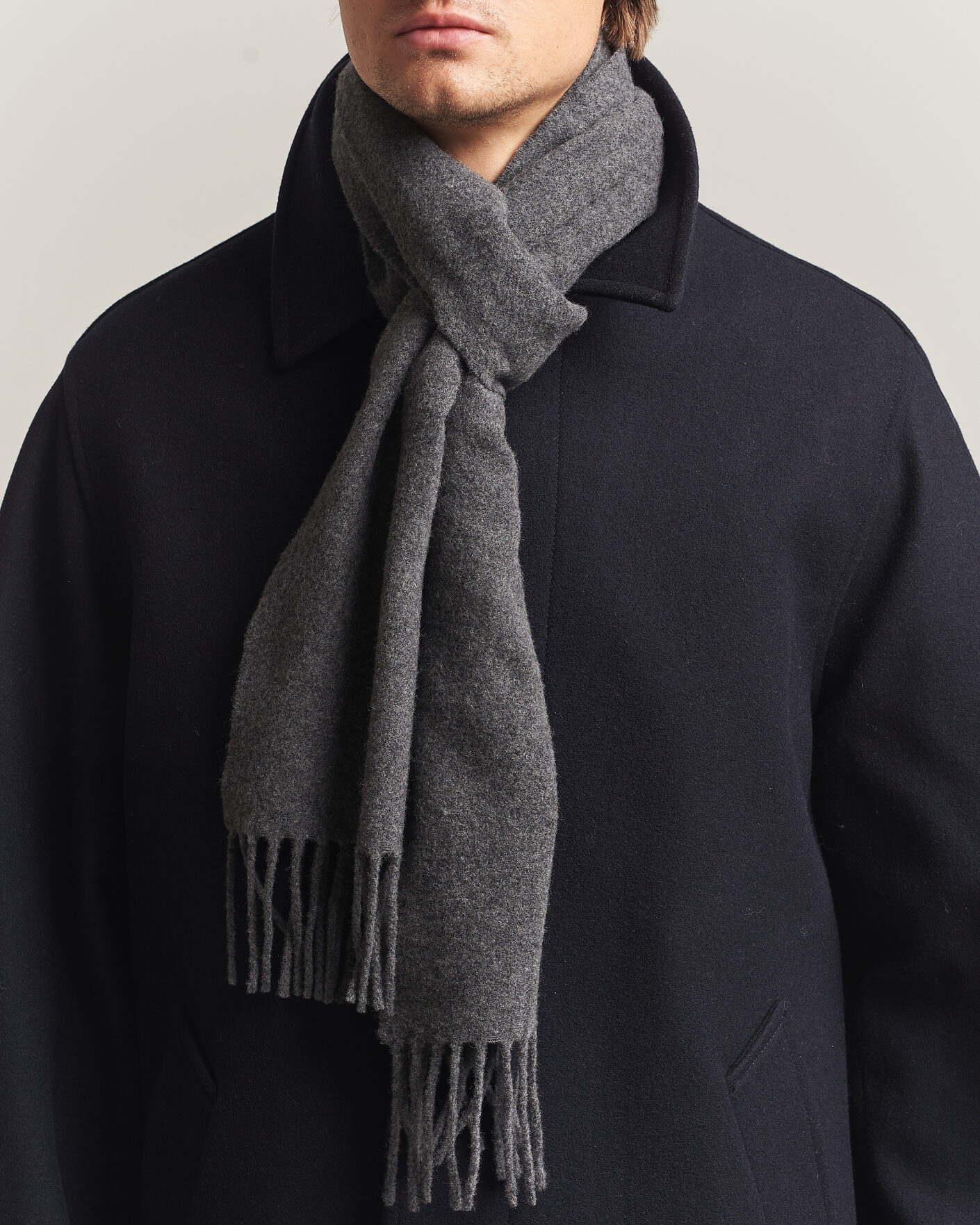 Men | Scarves | AMI | Heart Logo Scarf Grey Melange