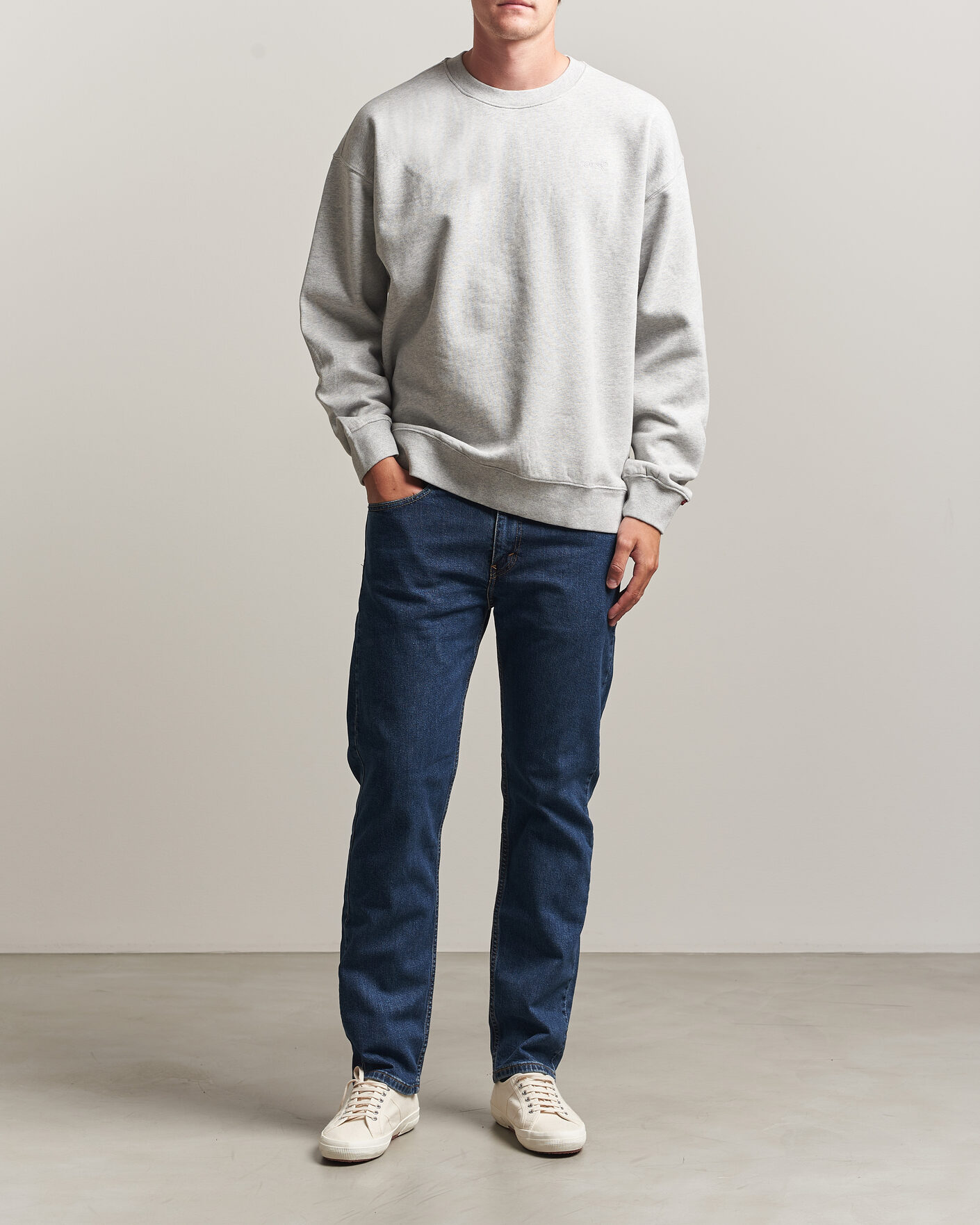 Levi's Authentic Crew Neck Sweatshirt Light Grey Heather at