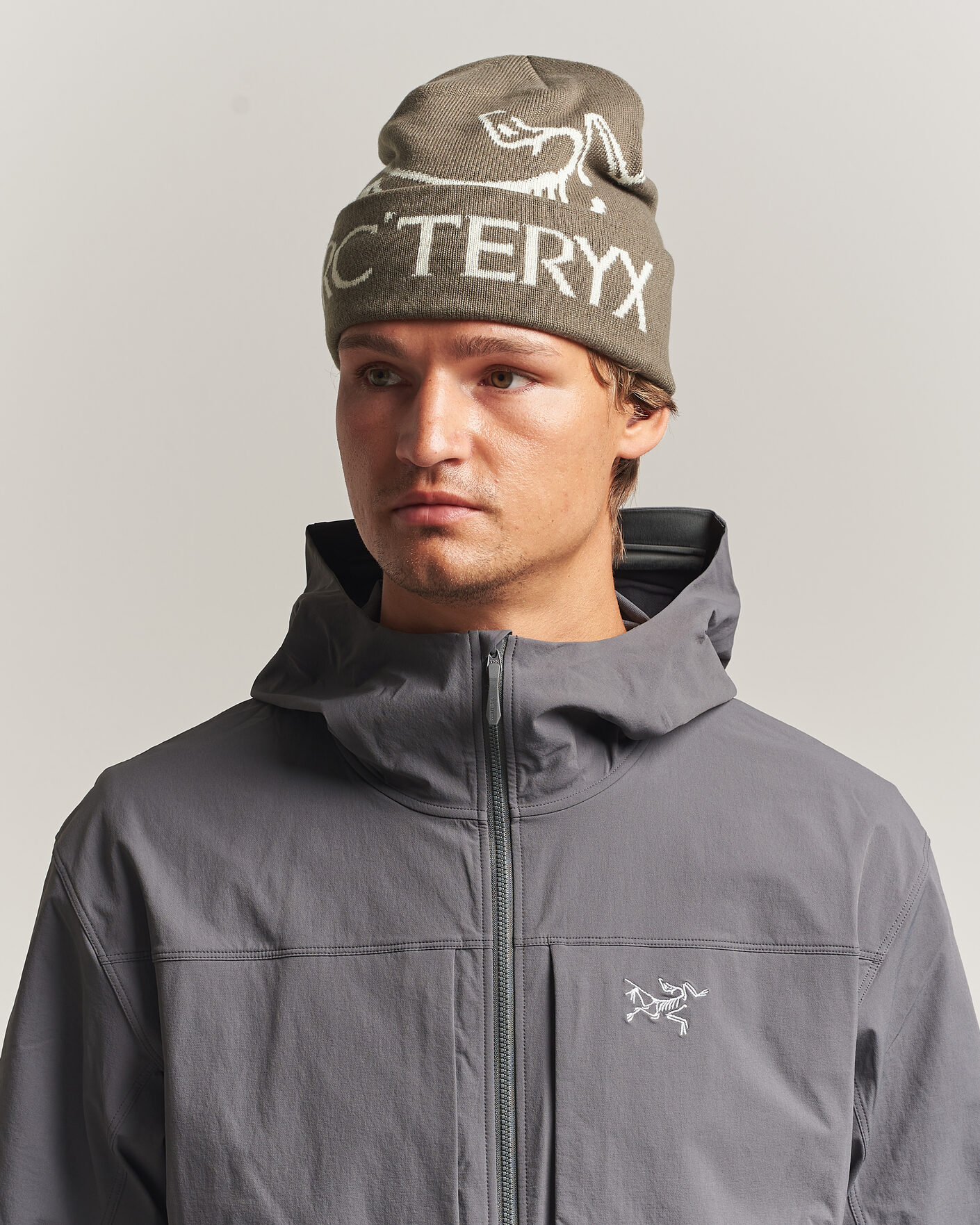 Men | Beanies | Arc'teryx | Bird Word Beanie Mongoose/Sea Salt