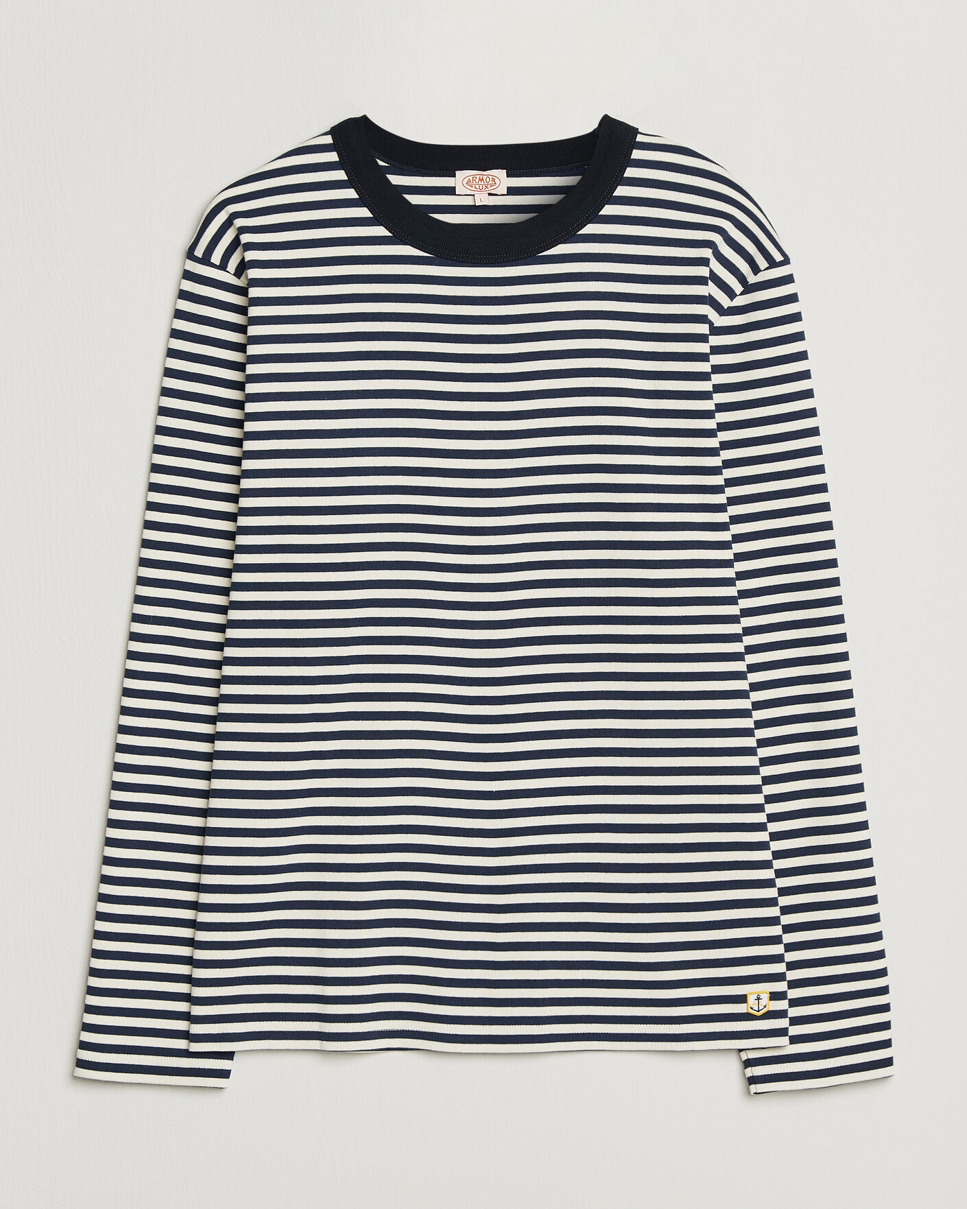 Men | T-Shirts | Armor-lux | Héritage Striped Long Sleeve T-Shirt Marine/Milk
