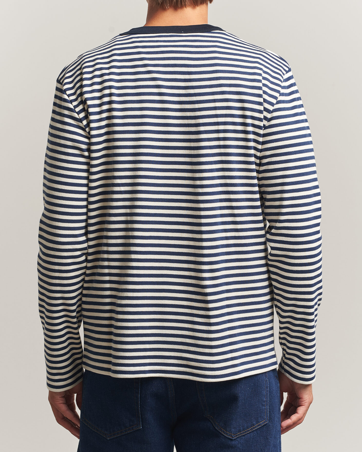 Men | T-Shirts | Armor-lux | Héritage Striped Long Sleeve T-Shirt Marine/Milk