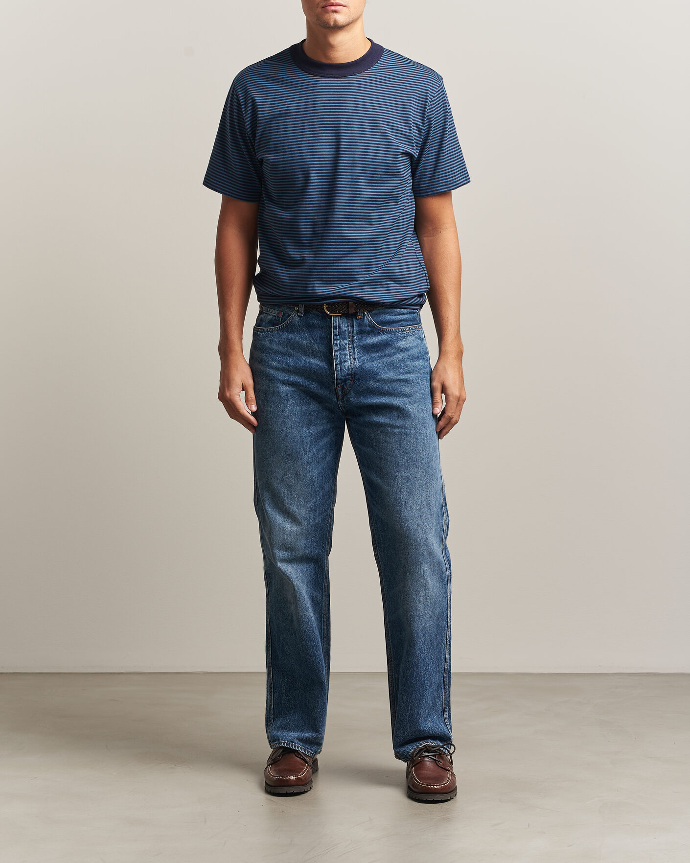 Men | T-Shirts | Armor-lux | Héritage Callac Striped T-Shirt Navy/Teal