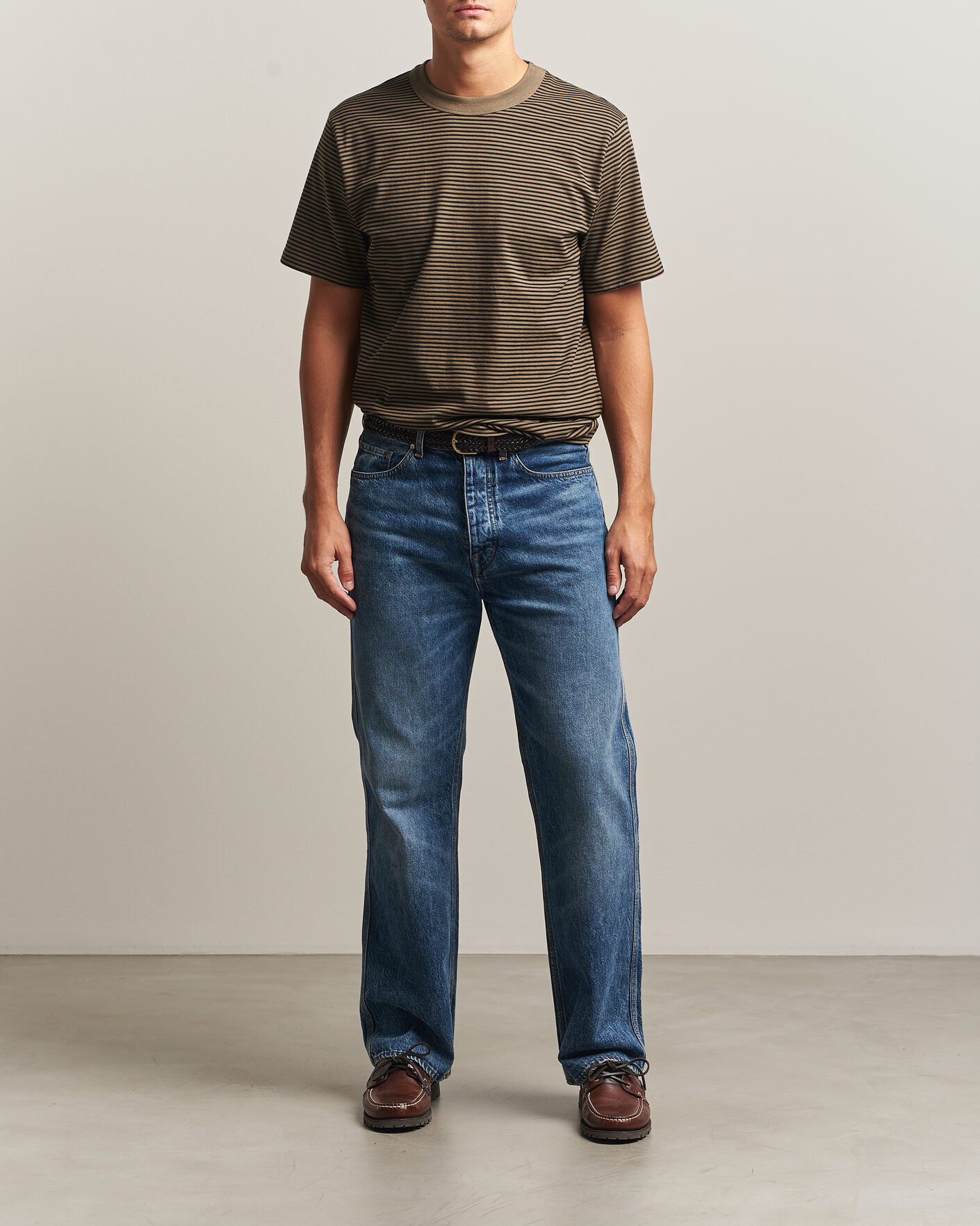 Men | T-Shirts | Armor-lux | Héritage Callac Striped T-Shirt Olive/Black