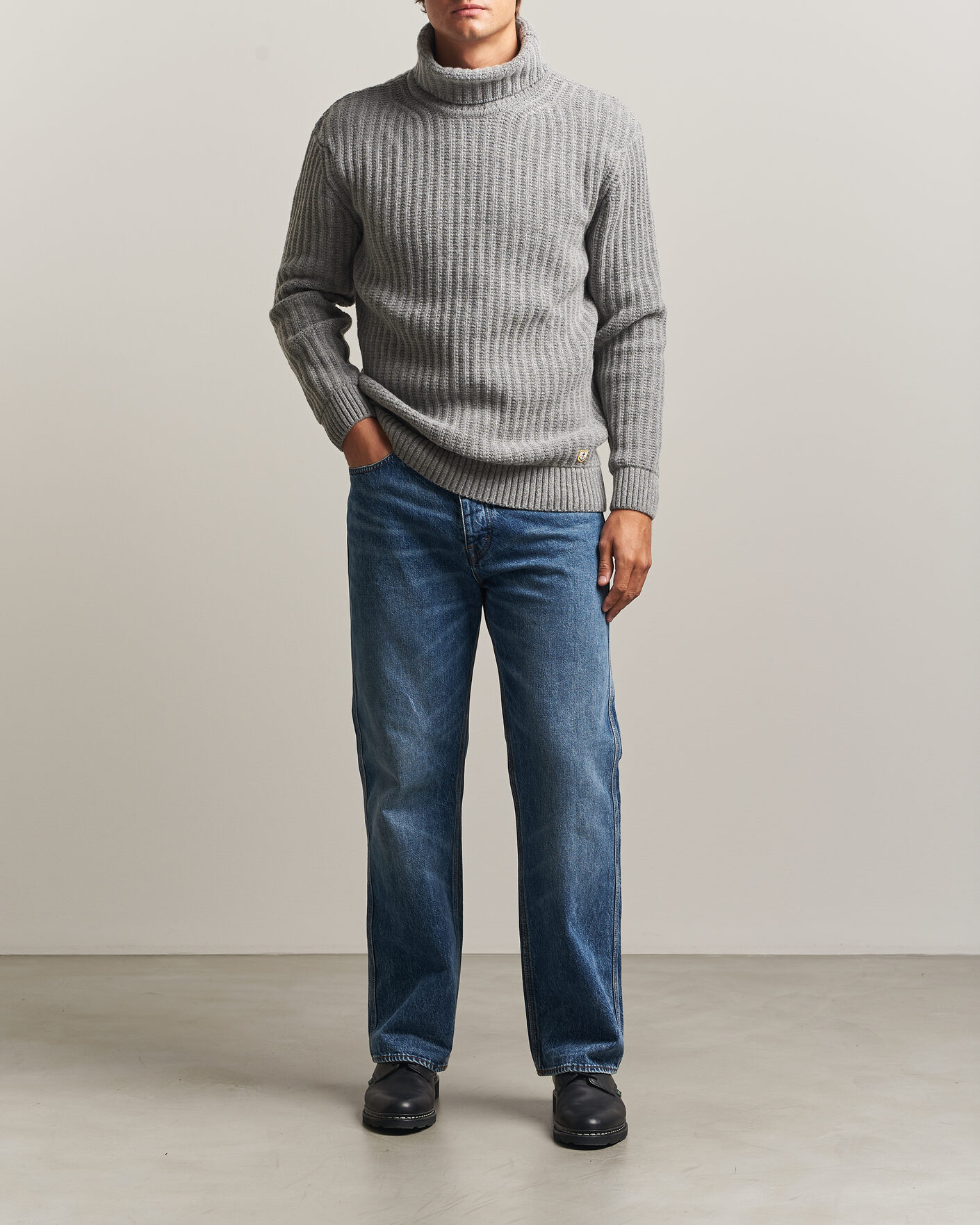 Men | Sweaters & Knitwear | Armor-lux | Wool Knitted Rollneck Slate