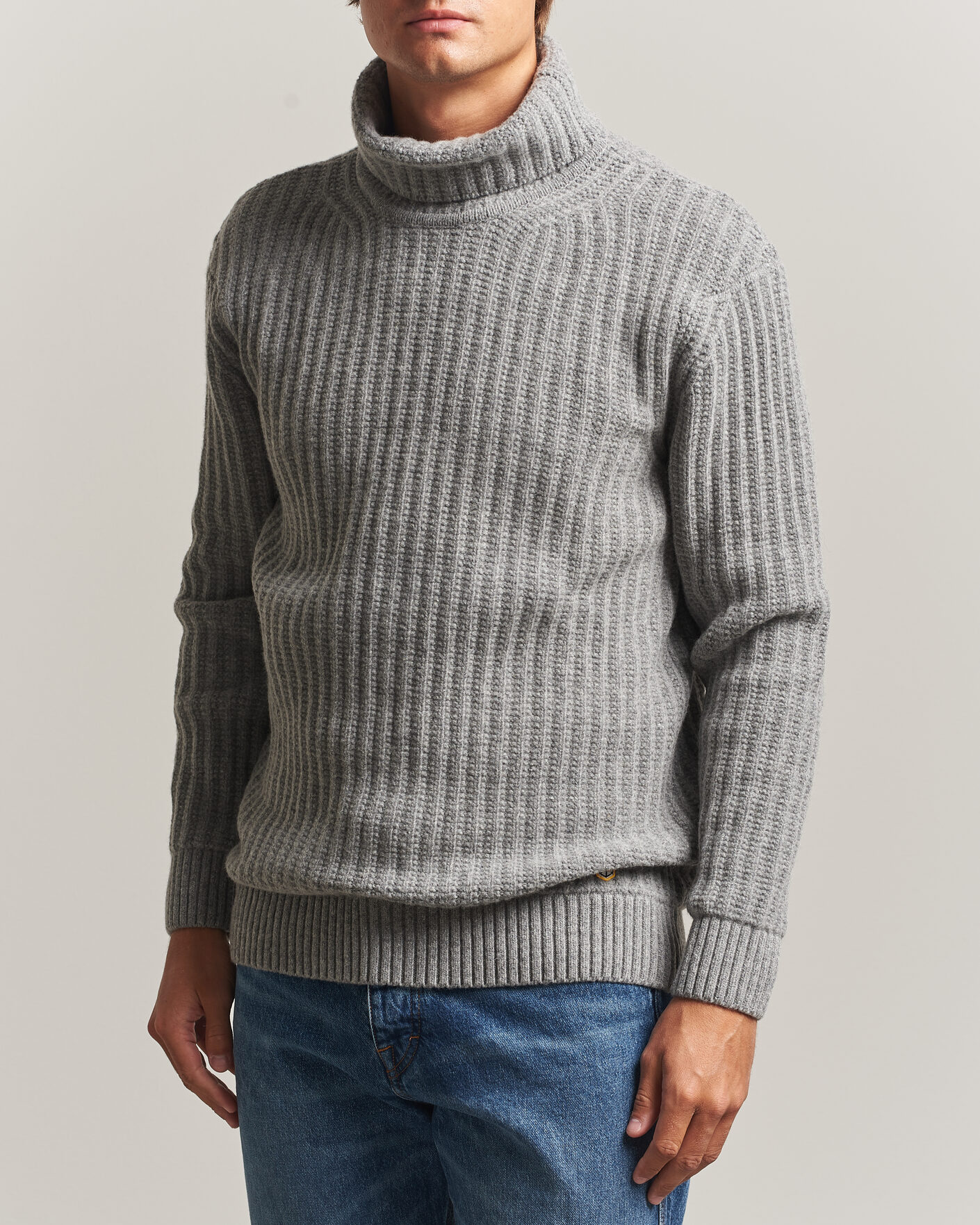 Armor-lux Wool Knitted Rollneck Slate at CareOfCarl.com