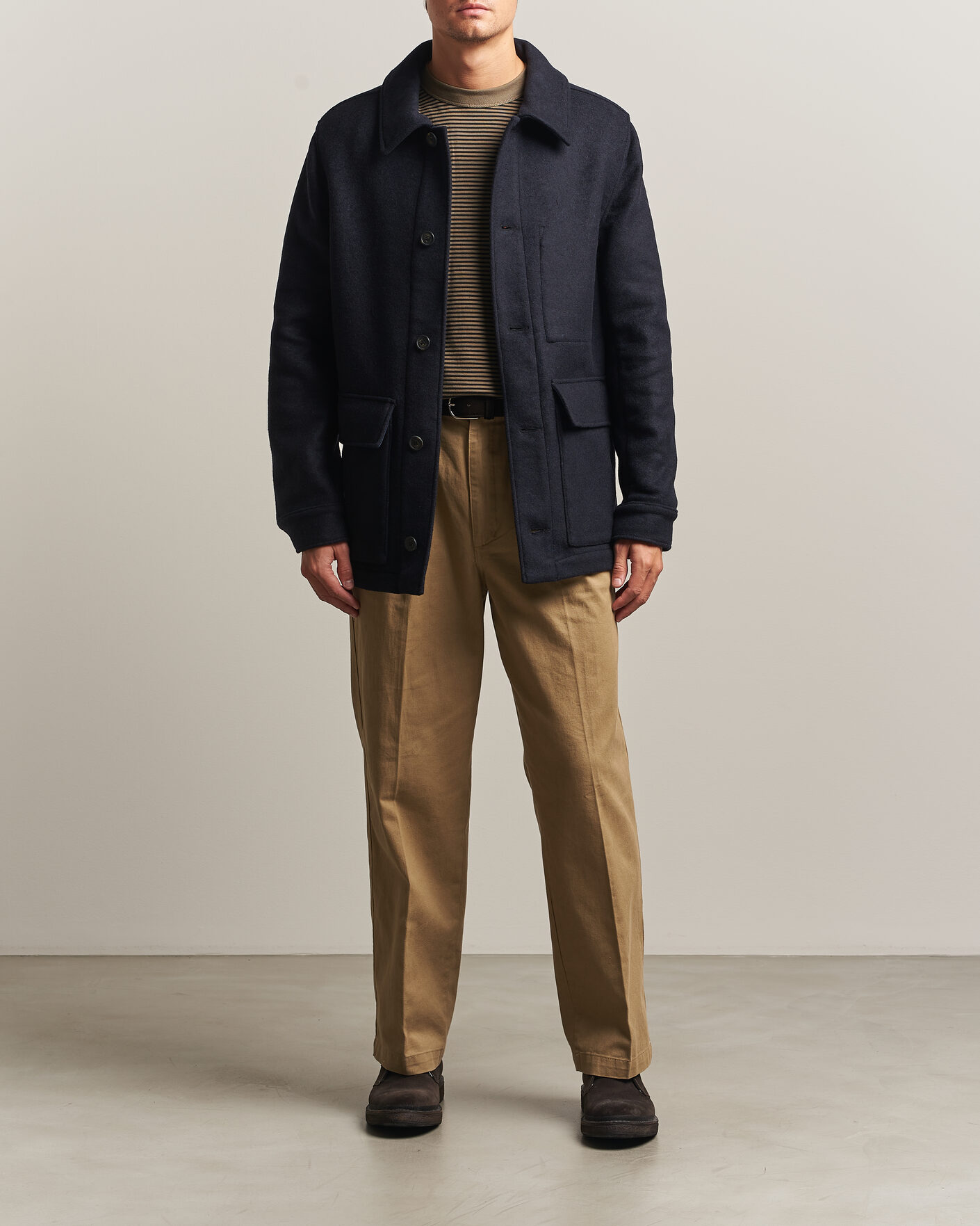 Men | Coats & Jackets | Armor-lux | Wool Shirt Jacket Rich Navy