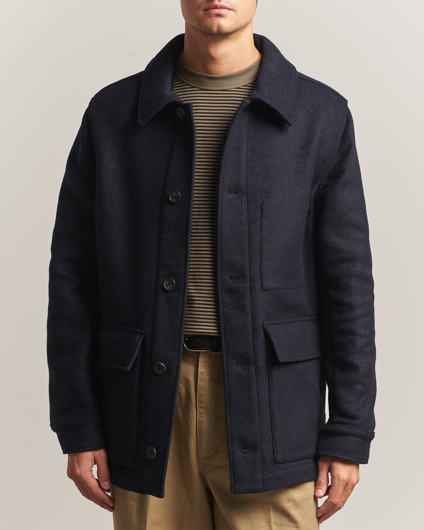 Men | Coats & Jackets | Armor-lux | Wool Shirt Jacket Rich Navy