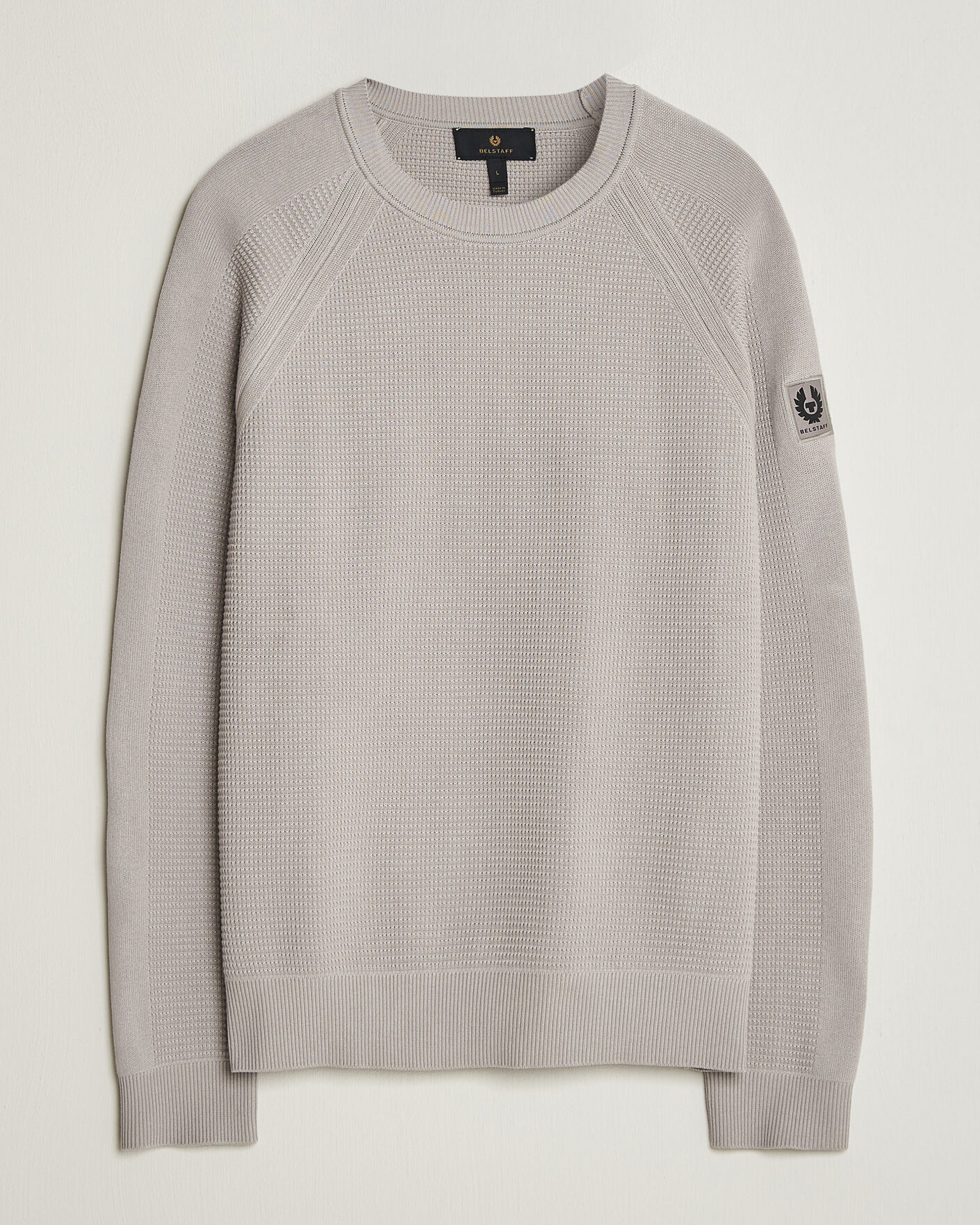Men | Sweaters & Knitwear | Belstaff | Bradwell Cotton Knitted Crew Neck Concrete