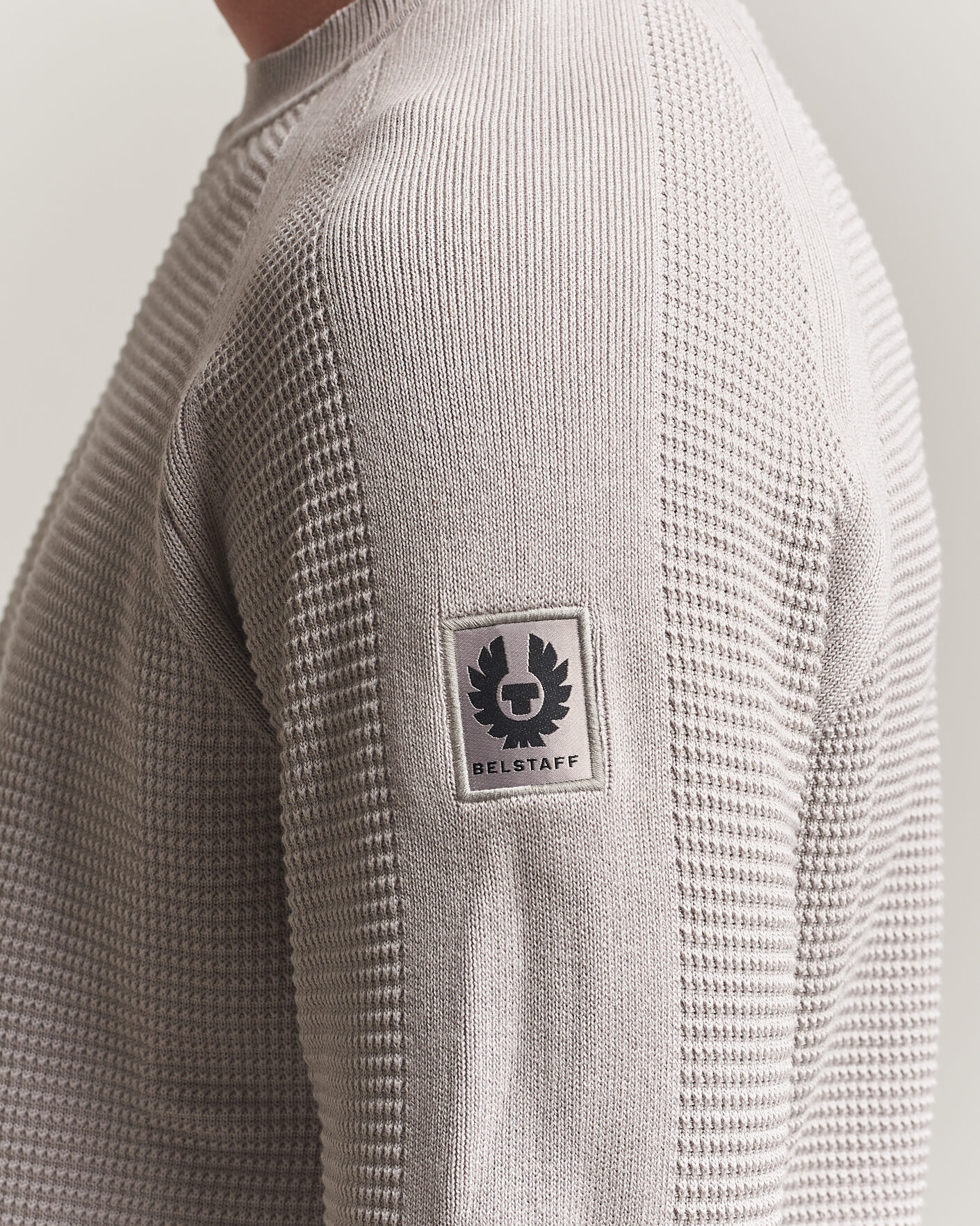 Men | Sweaters & Knitwear | Belstaff | Bradwell Cotton Knitted Crew Neck Concrete