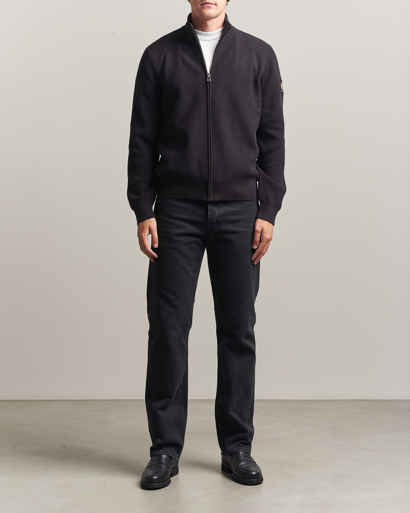 Men | Sweaters & Knitwear | Belstaff | Commander Knitted Full Zip Black