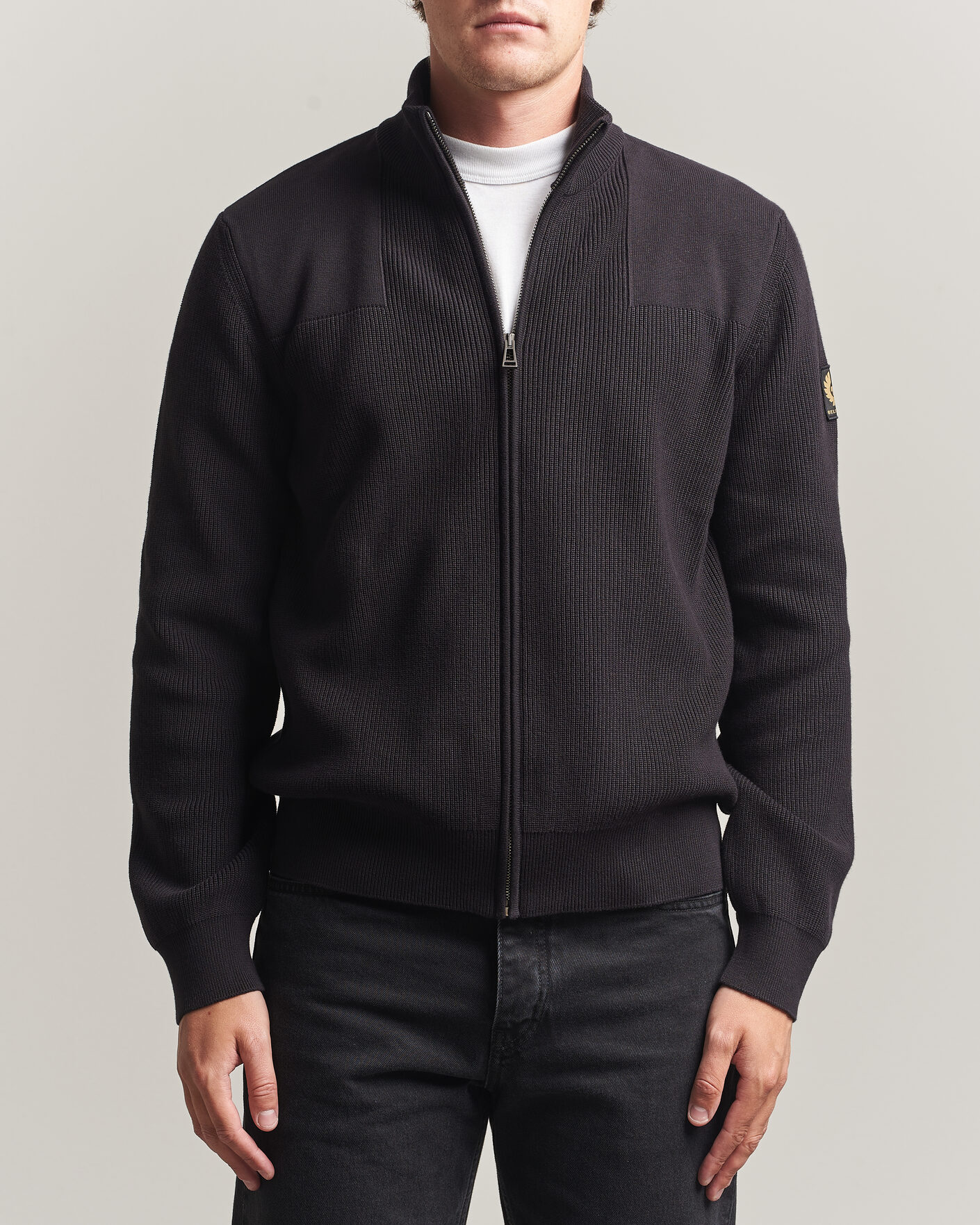 Men | Sweaters & Knitwear | Belstaff | Commander Knitted Full Zip Black