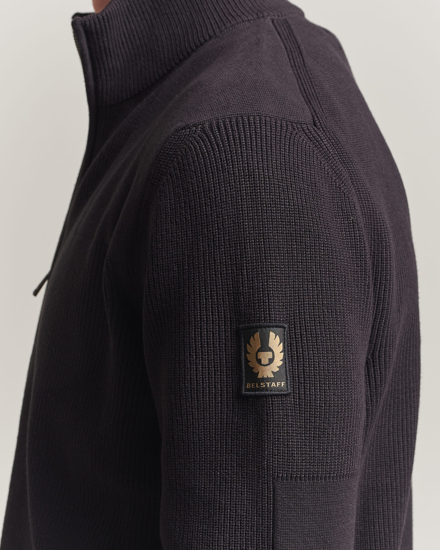 Men | Sweaters & Knitwear | Belstaff | Commander Knitted Full Zip Black