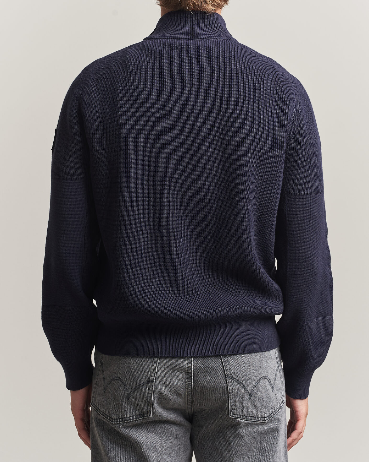 Men | Sweaters & Knitwear | Belstaff | Commander Knitted Full Zip Dark Ink