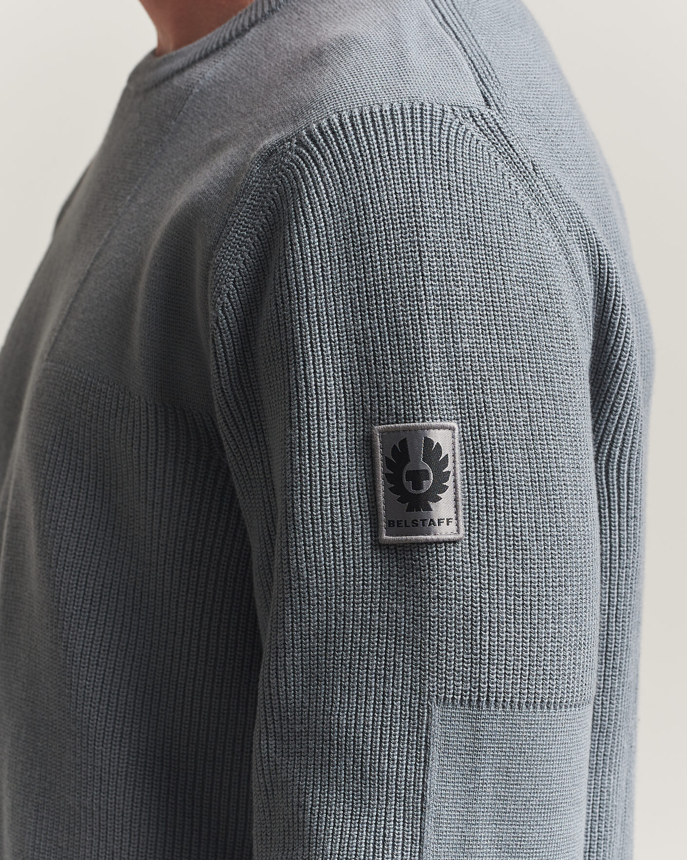 Men | Sweaters & Knitwear | Belstaff | Commander Knitted Crew Neck Atlantic Grey