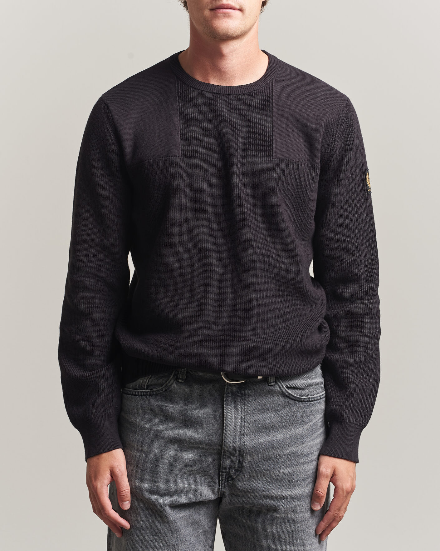 Belstaff Commander Knitted Crew Neck Black at CareOfCarl.com
