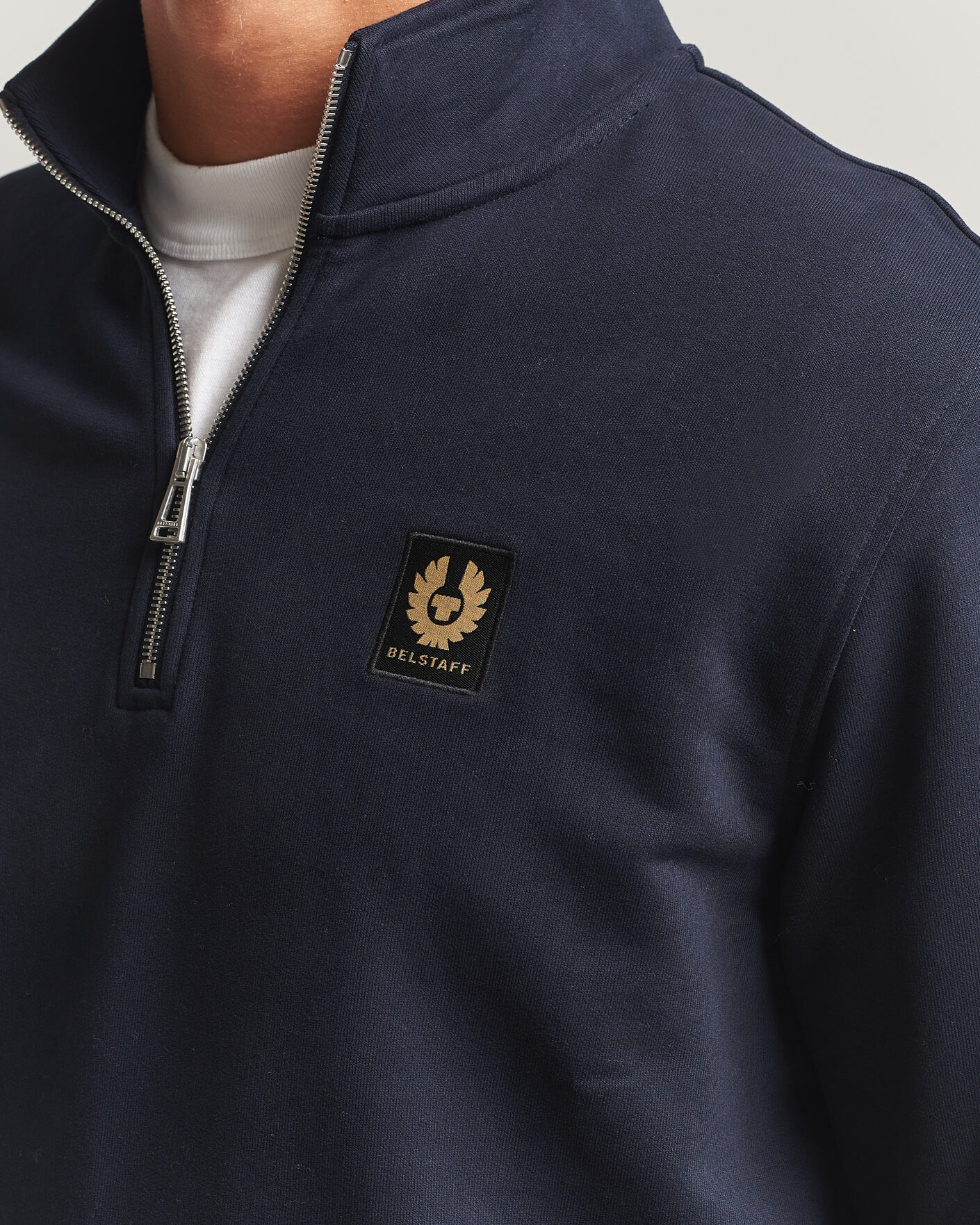 Men | Sweaters & Knitwear | Belstaff | Signature Half Zip Sweatshirt Dark Ink