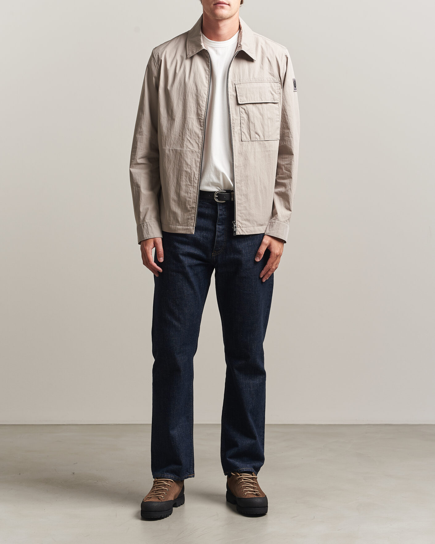 Men | Shirts | Belstaff | Cargo Overshirt Concrete