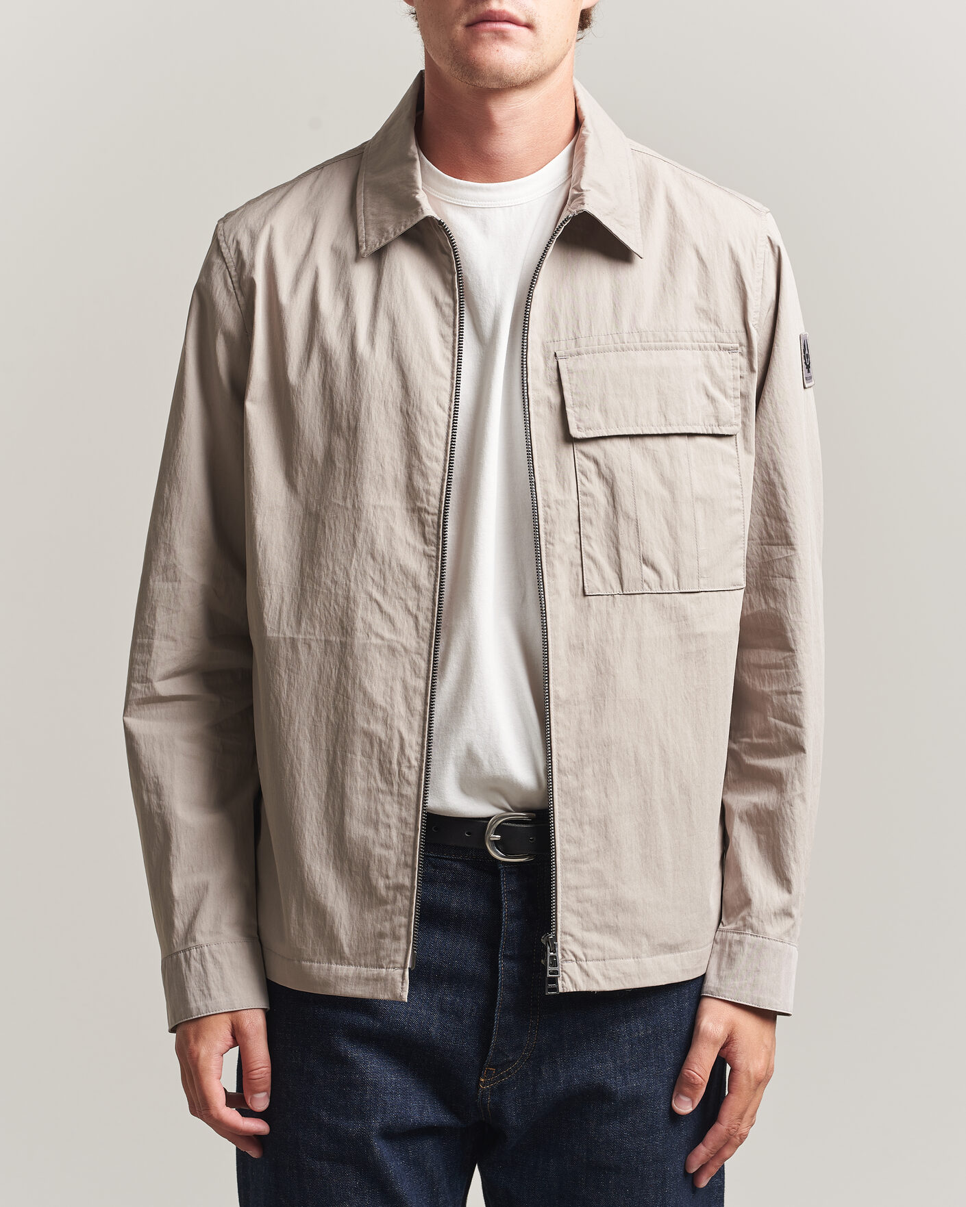 Men | Shirts | Belstaff | Cargo Overshirt Concrete