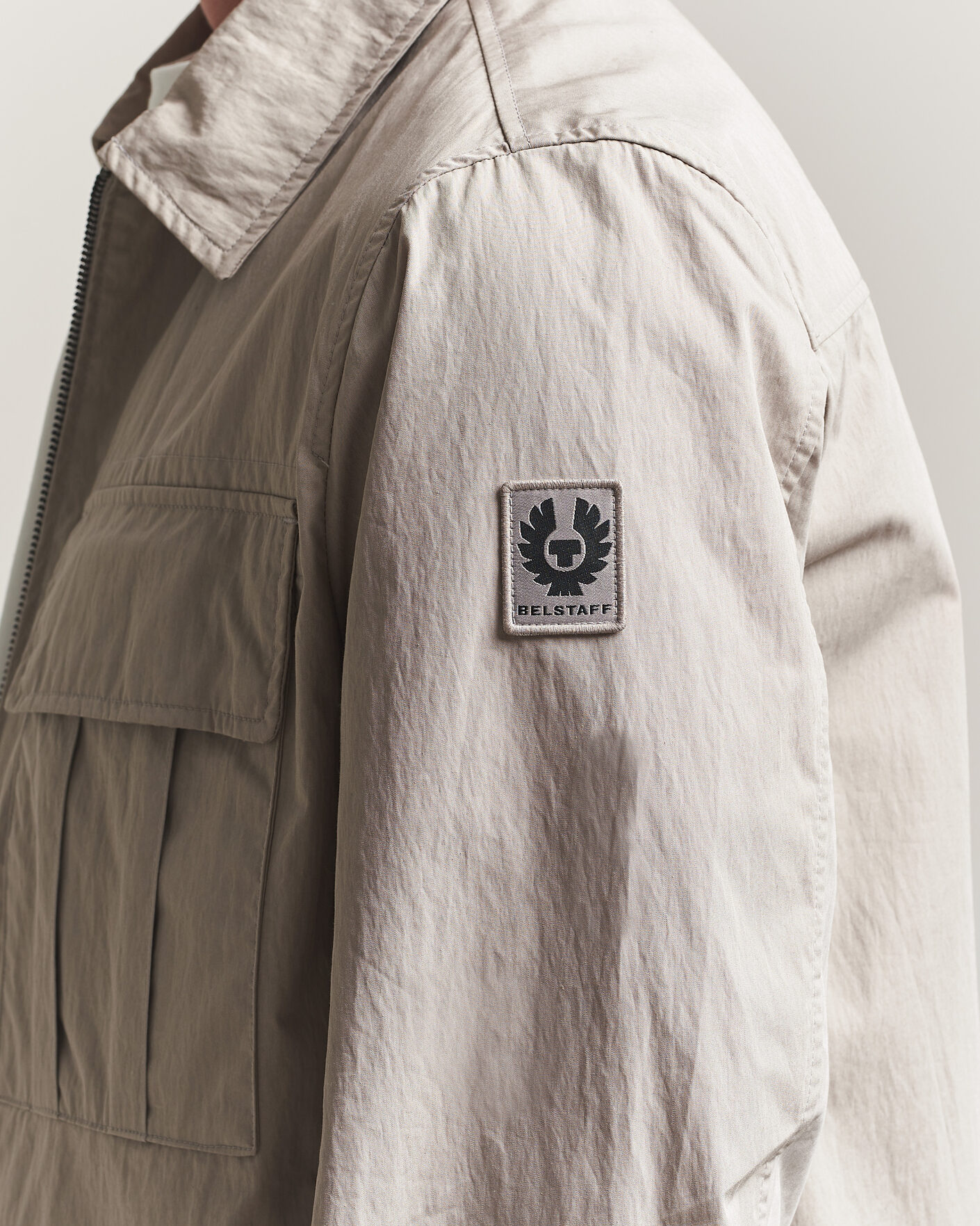 Men | Shirts | Belstaff | Cargo Overshirt Concrete