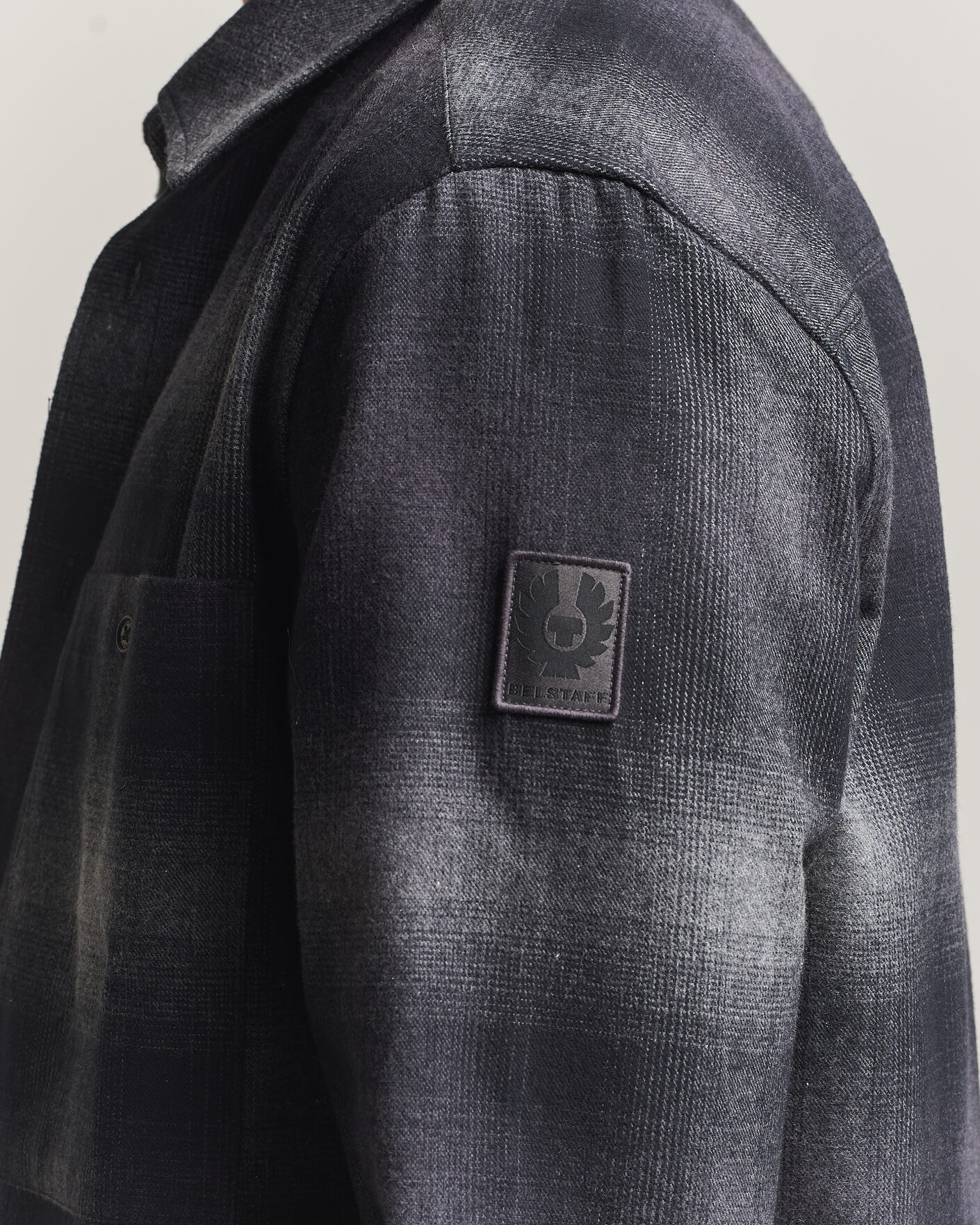 Men | Shirts | Belstaff | Outpost Cotton Flannel Checked Overshirt Black