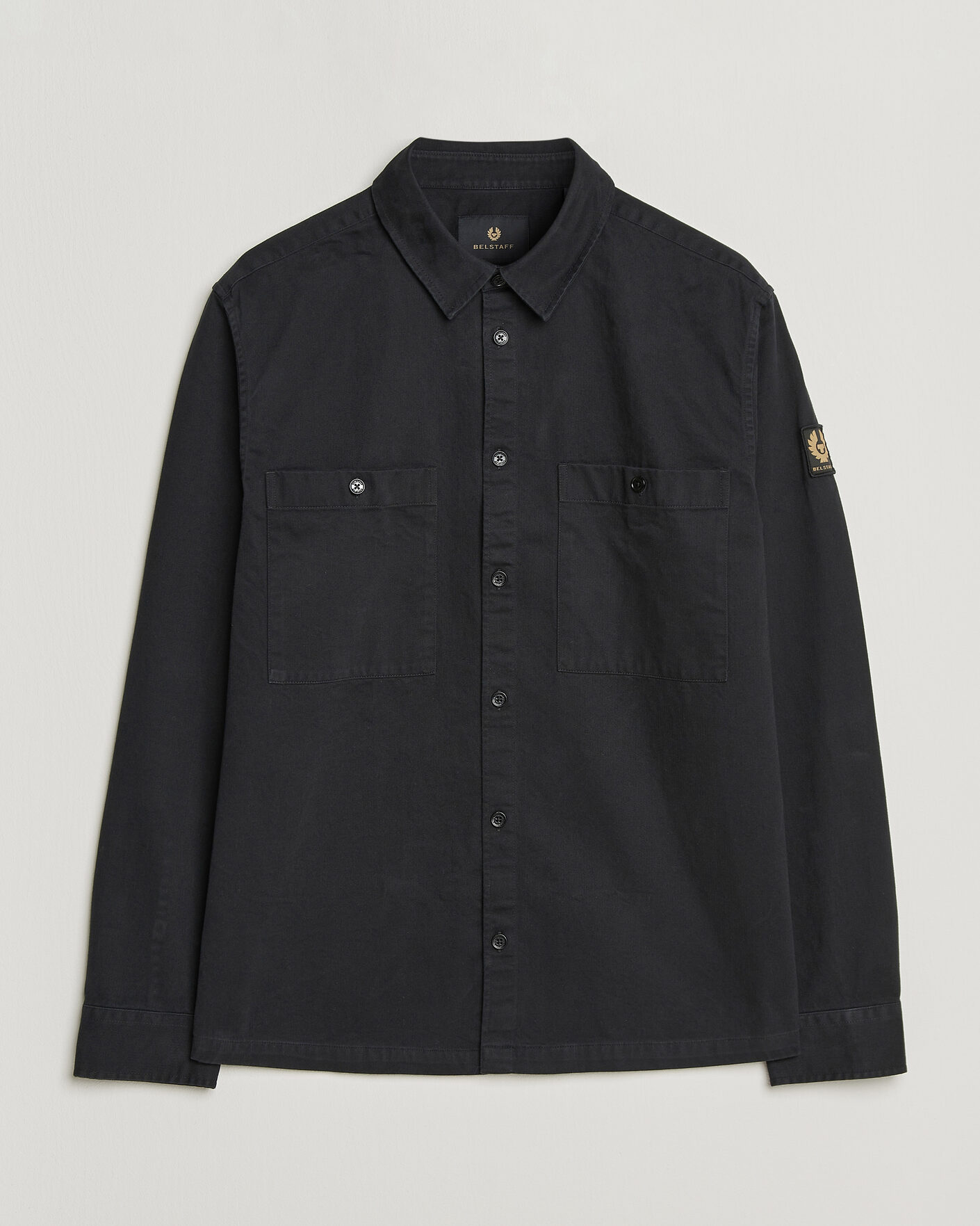 Men | Shirts | Belstaff | Outpost Cotton Herringbone Overshirt Black