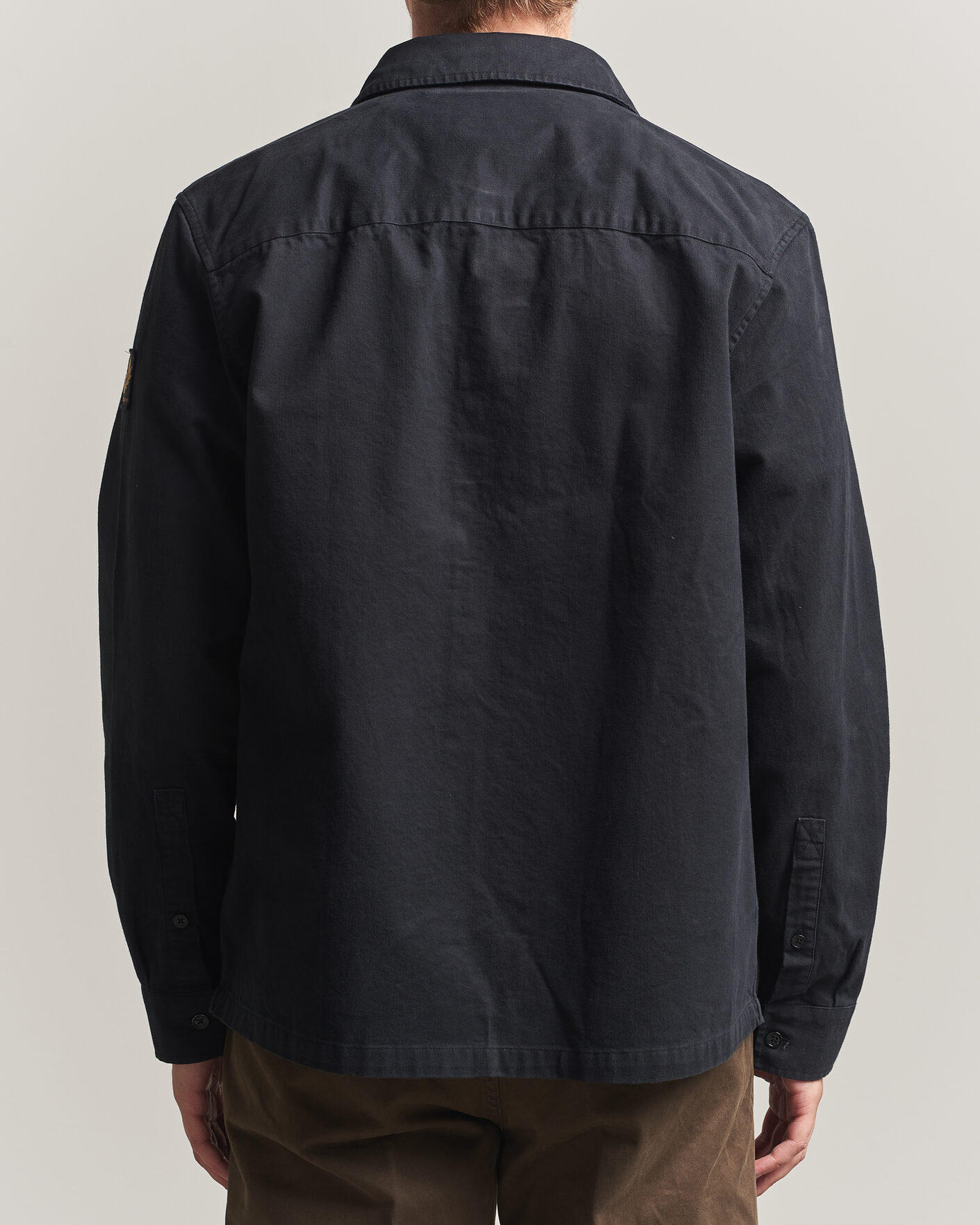 Men | Shirts | Belstaff | Outpost Cotton Herringbone Overshirt Black